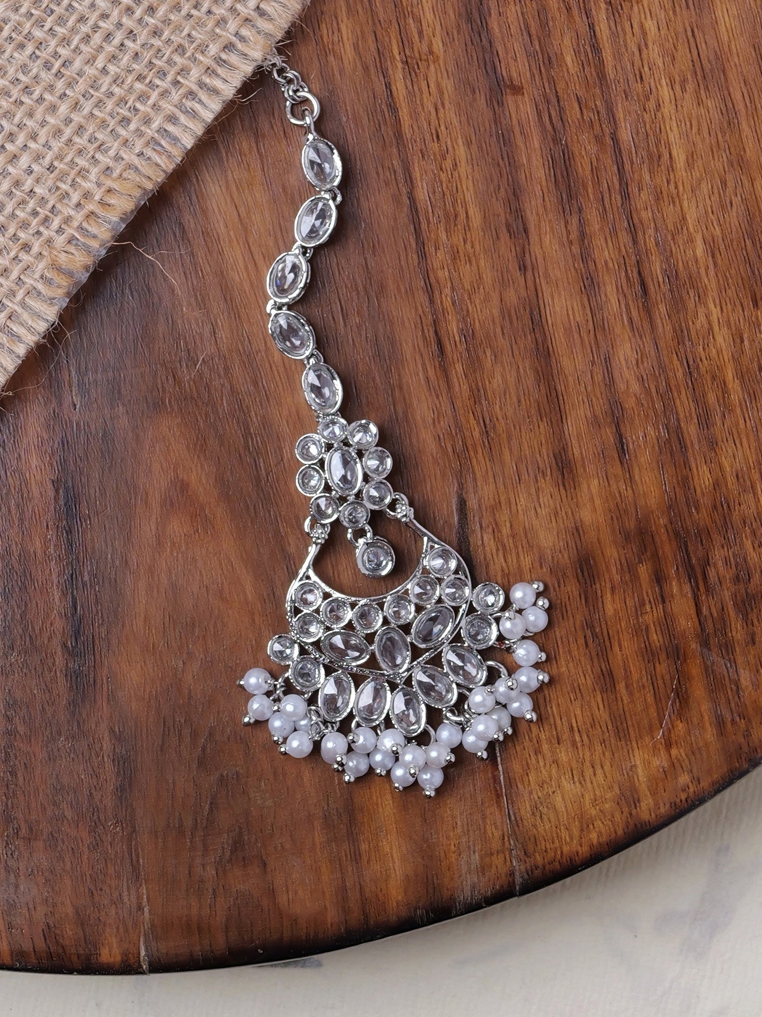 Noreen Maang Tikka in Rhodium