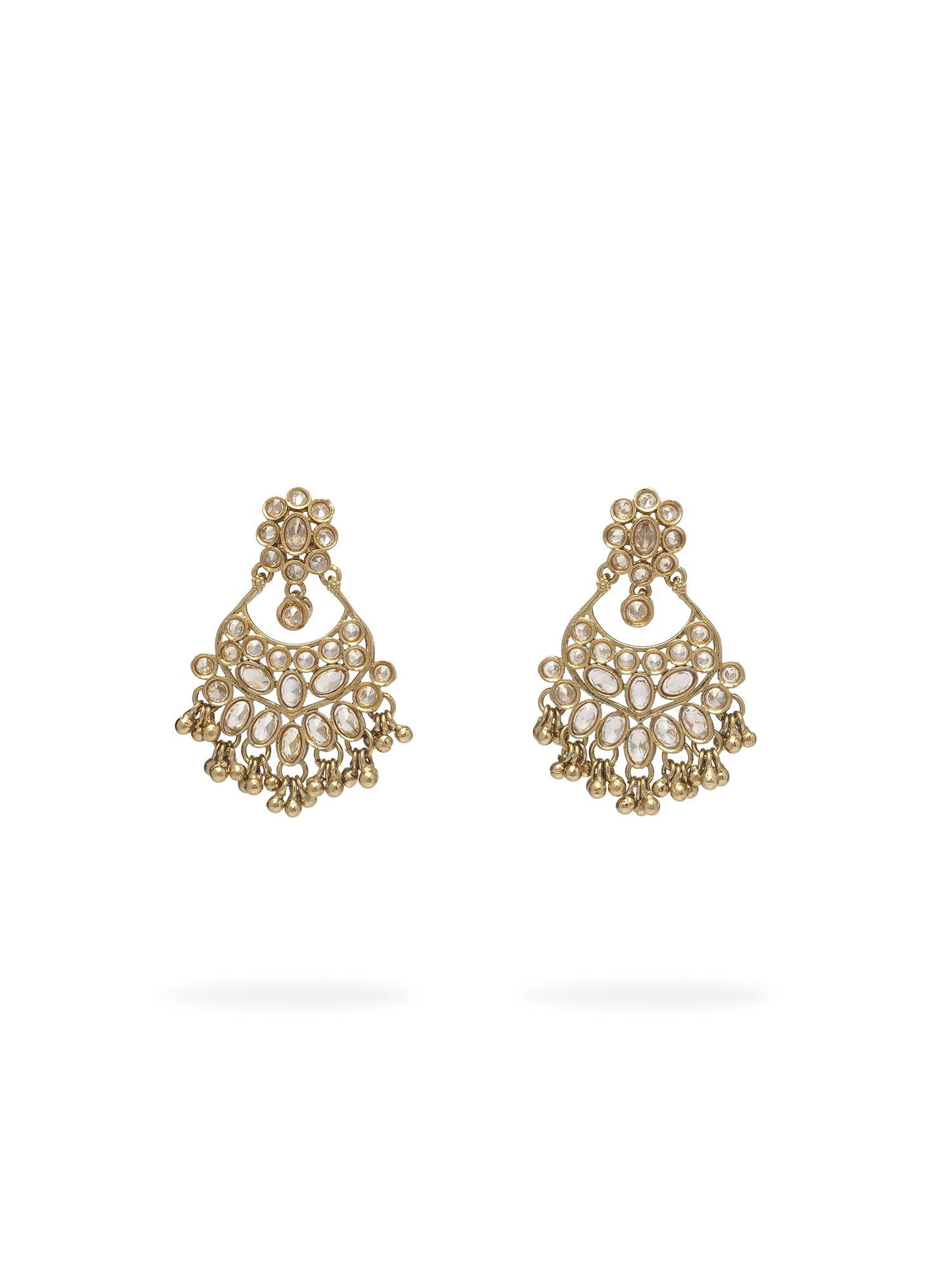 Noreen Chandbali Earrings in Antique Gold