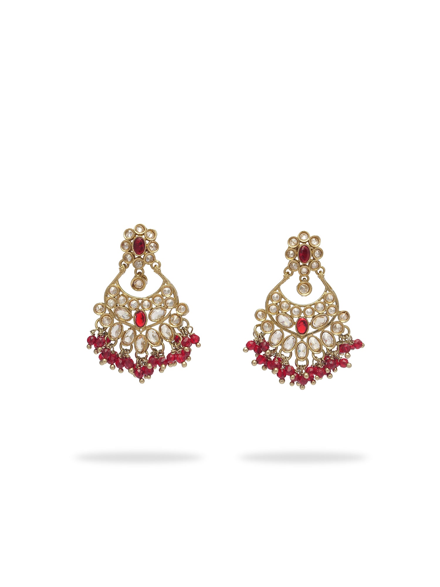 Noreen Chandbali Earrings in Maroon