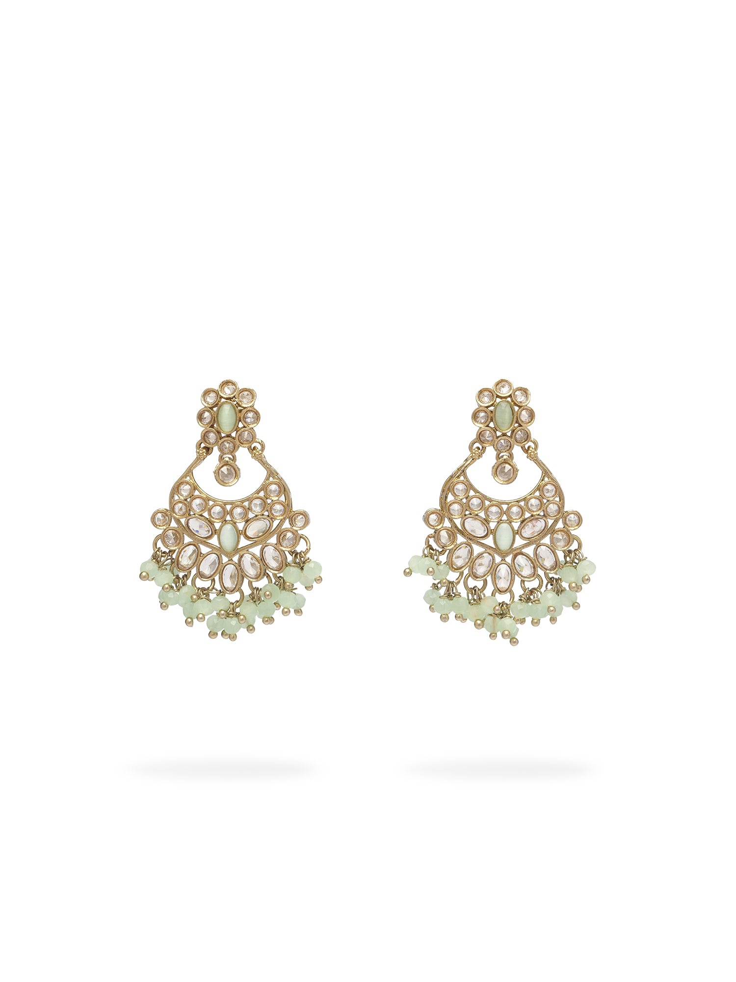 Noreen Chandbali Earrings in Mint
