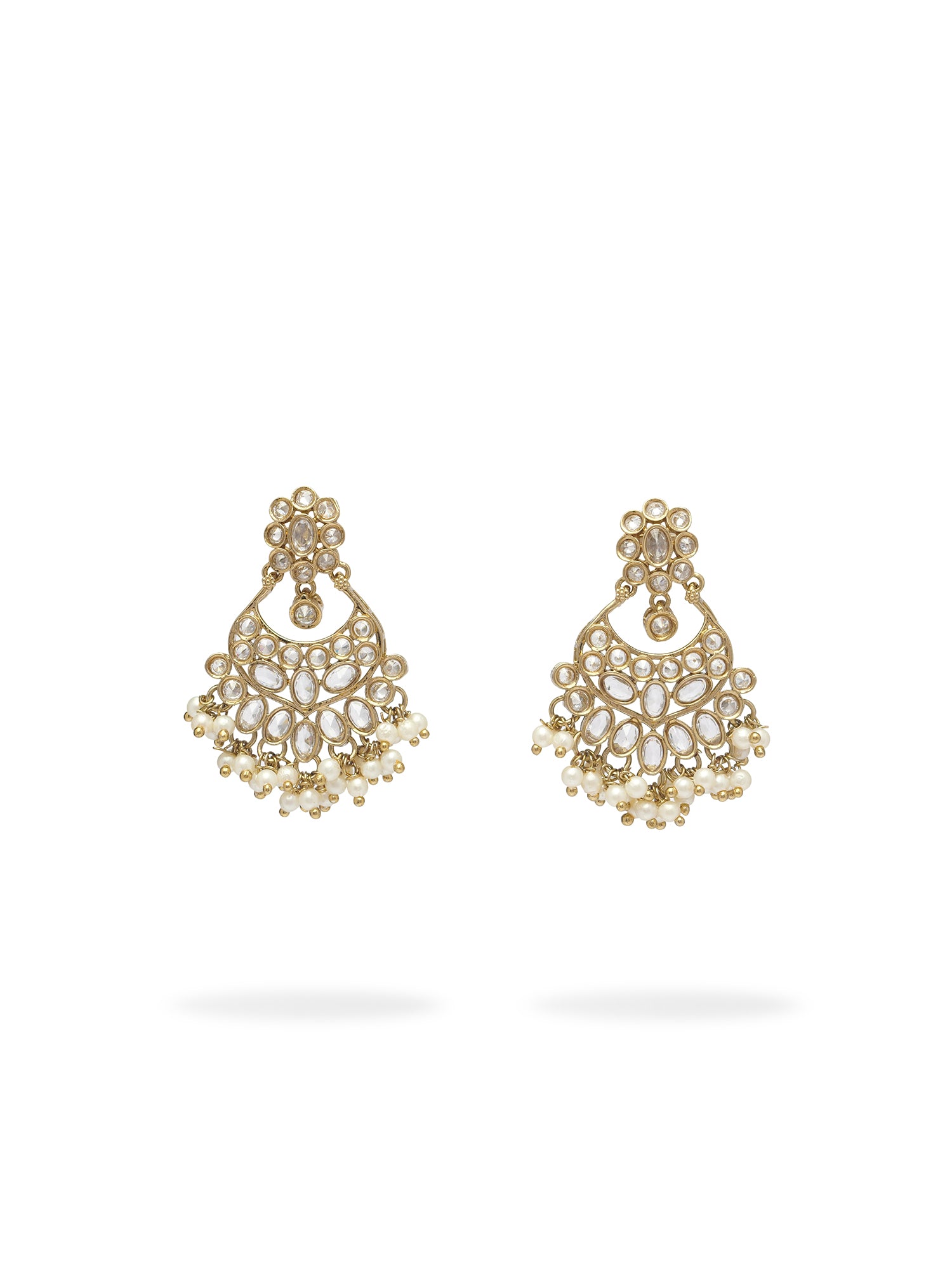Noreen Chandbali Earrings in White