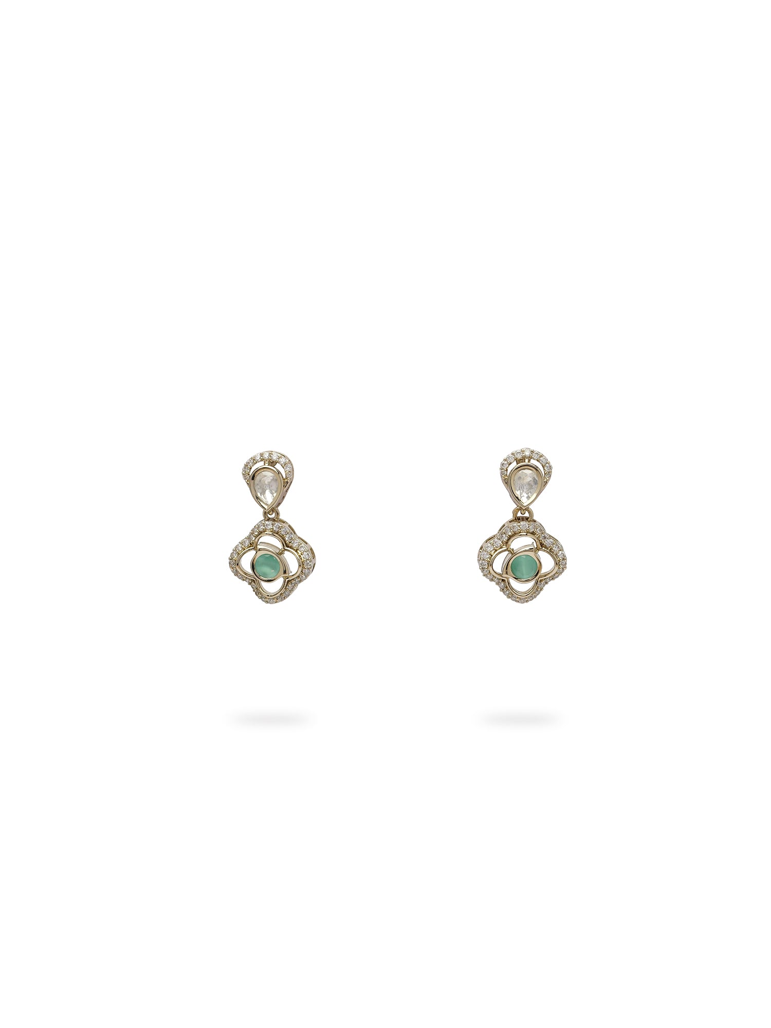 Nosheen Kundan Necklace Set in Mint