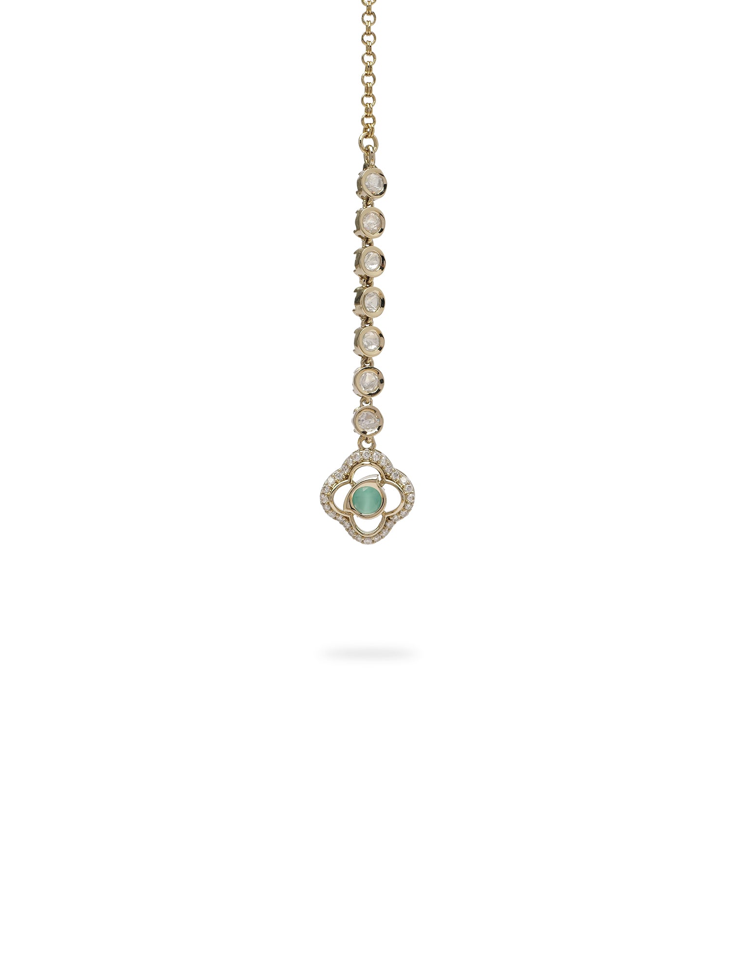 Nosheen Kundan Necklace Set in Mint
