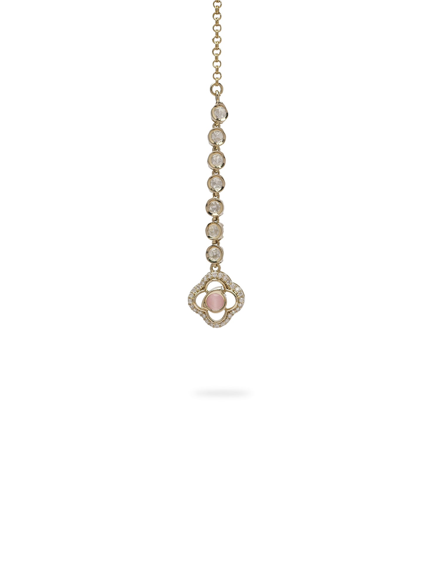 Nosheen Kundan Necklace Set in Mint and Pink