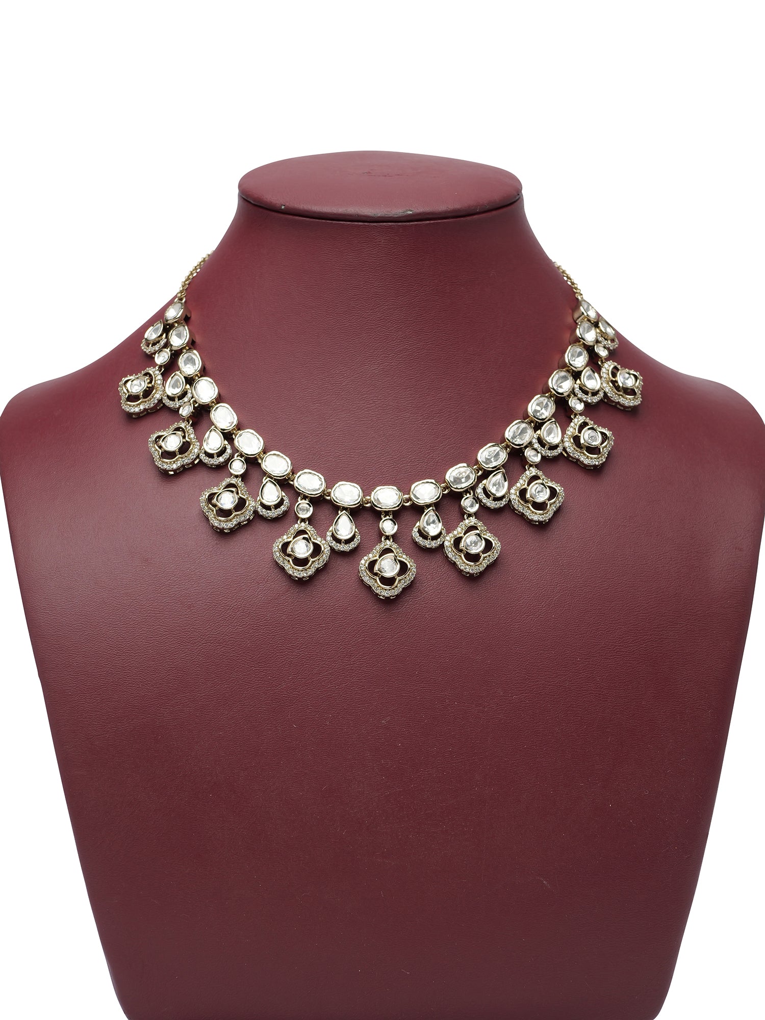Nosheen Kundan Necklace Set in White
