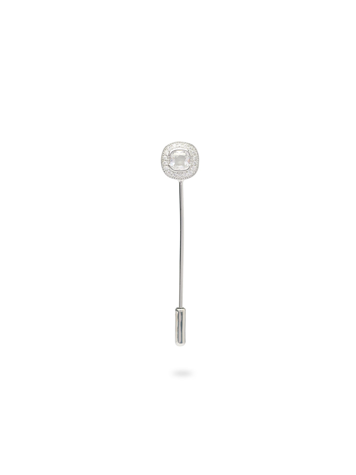 Nura Scarf Pin in White and Rhodium