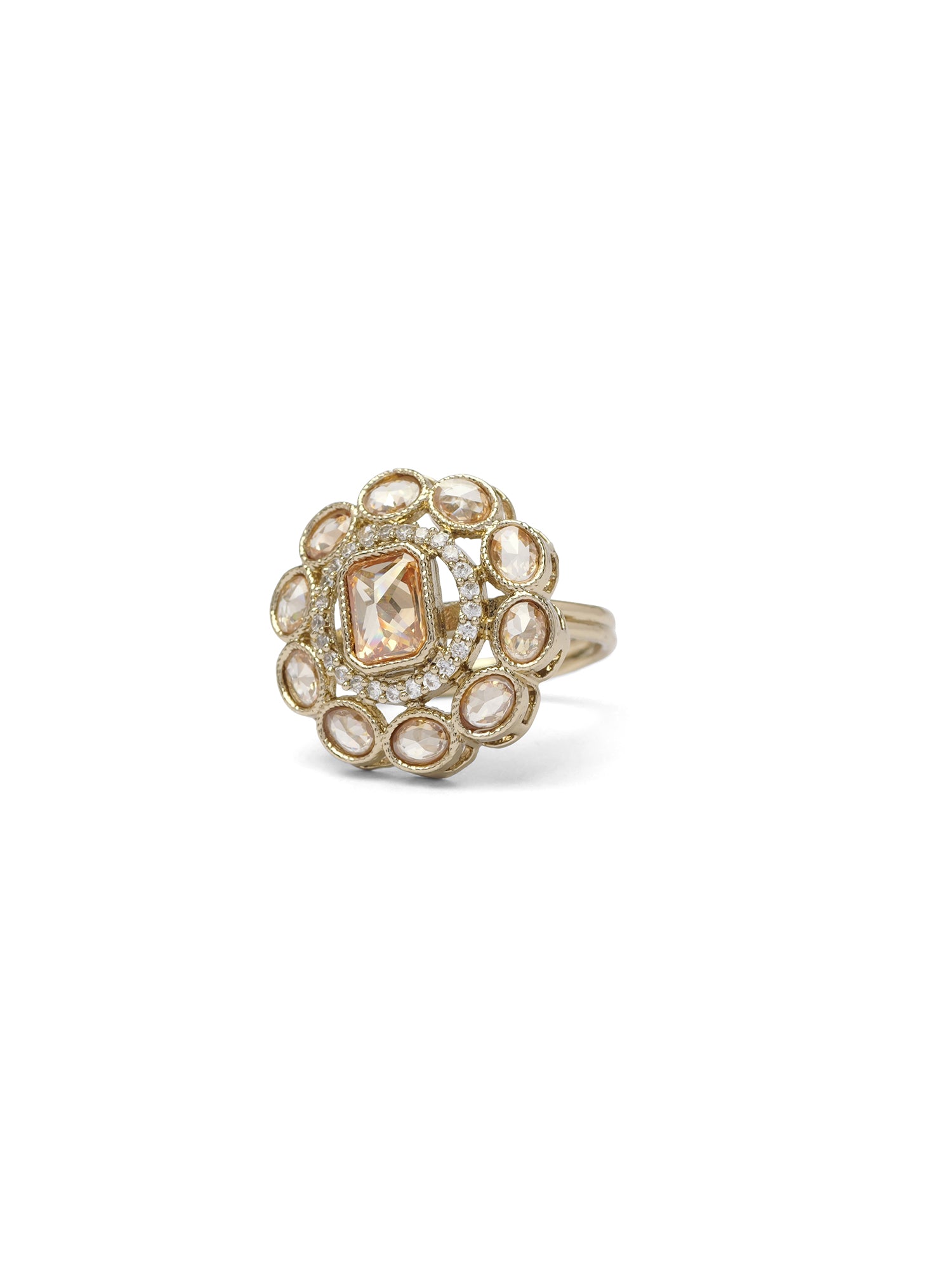 Nyla Ring in Champagne and Antique Gold