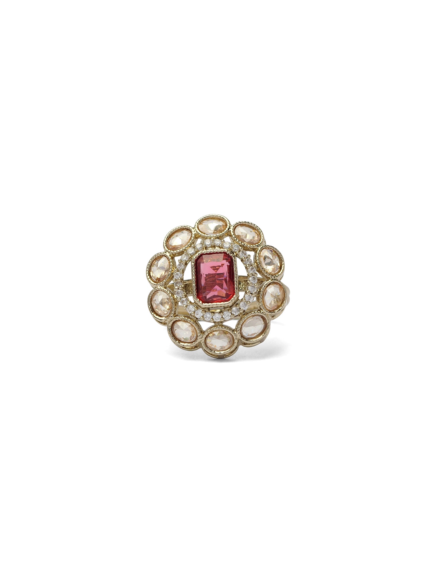 Nyla Ring in Hot Pink and Antique Gold