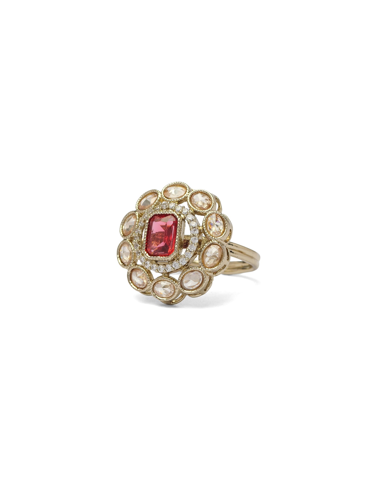 Nyla Ring in Hot Pink and Antique Gold