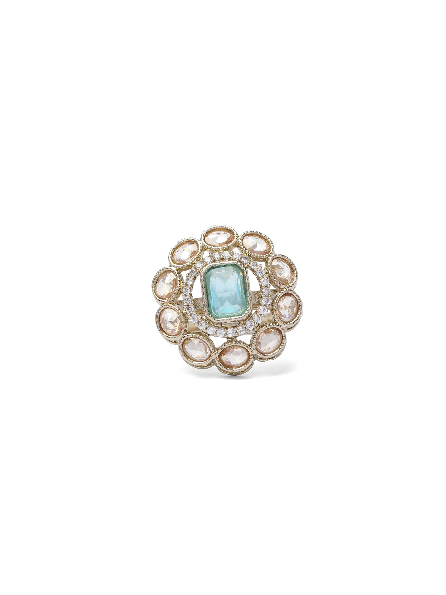 Nyla Ring in Light Blue and Antique Gold