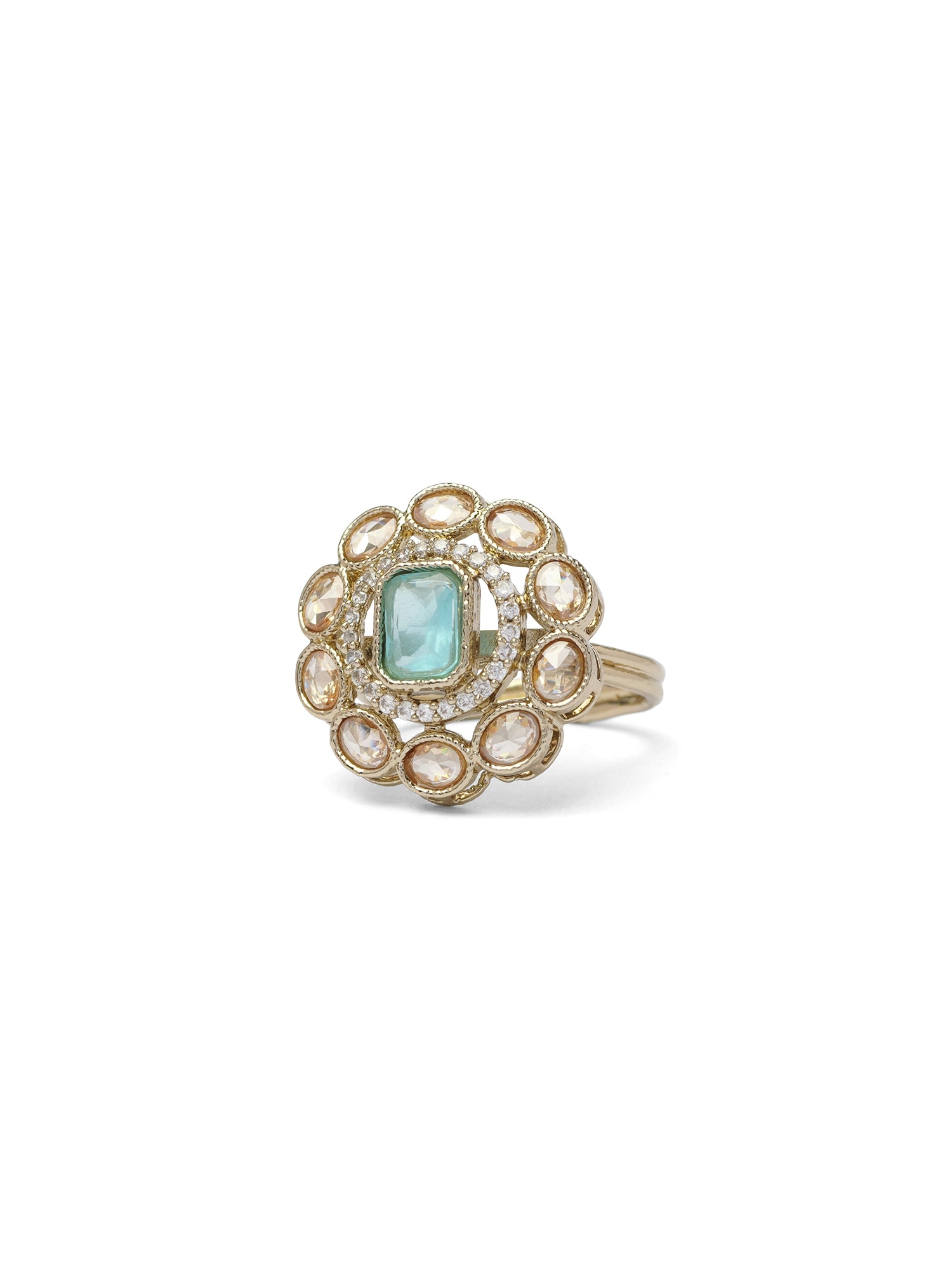 Nyla Ring in Light Blue and Antique Gold