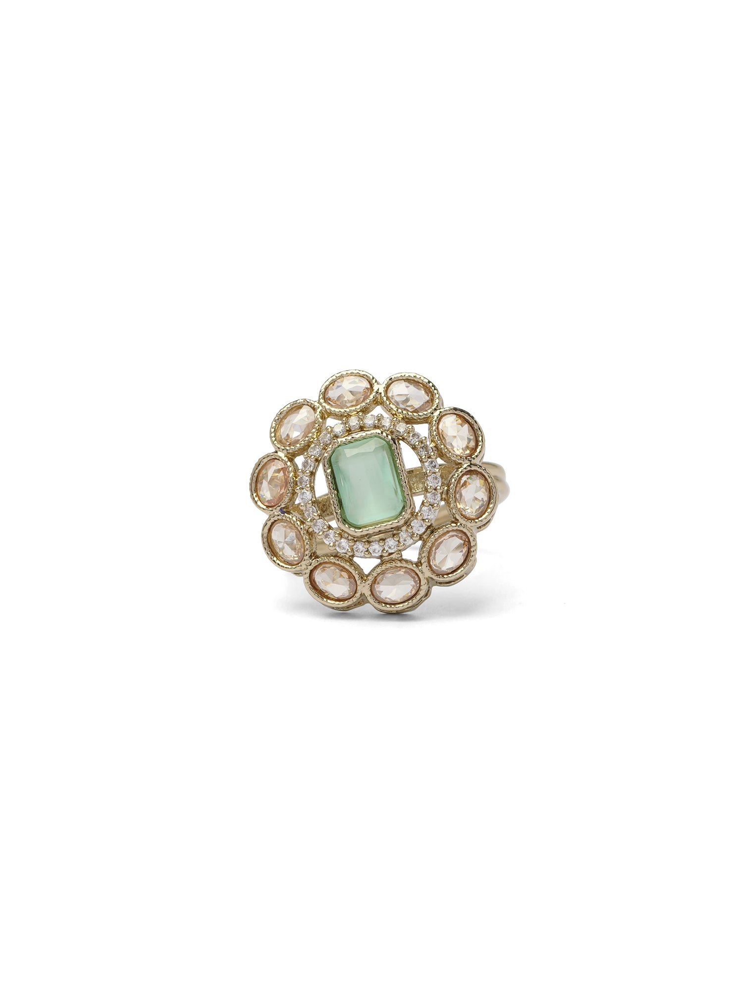 Nyla Ring in Mint and Antique Gold