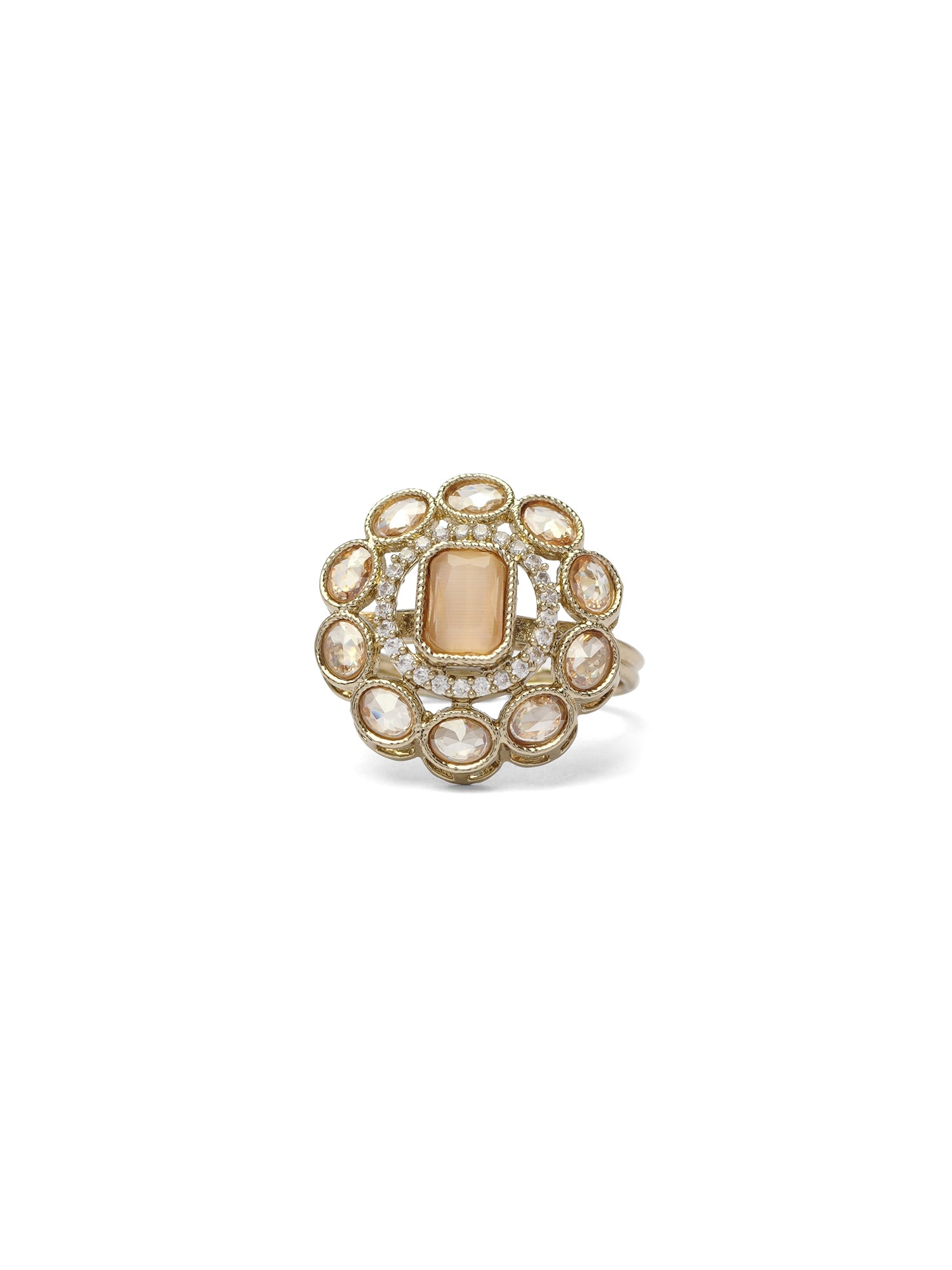 Nyla Ring in Peach and Antique Gold 