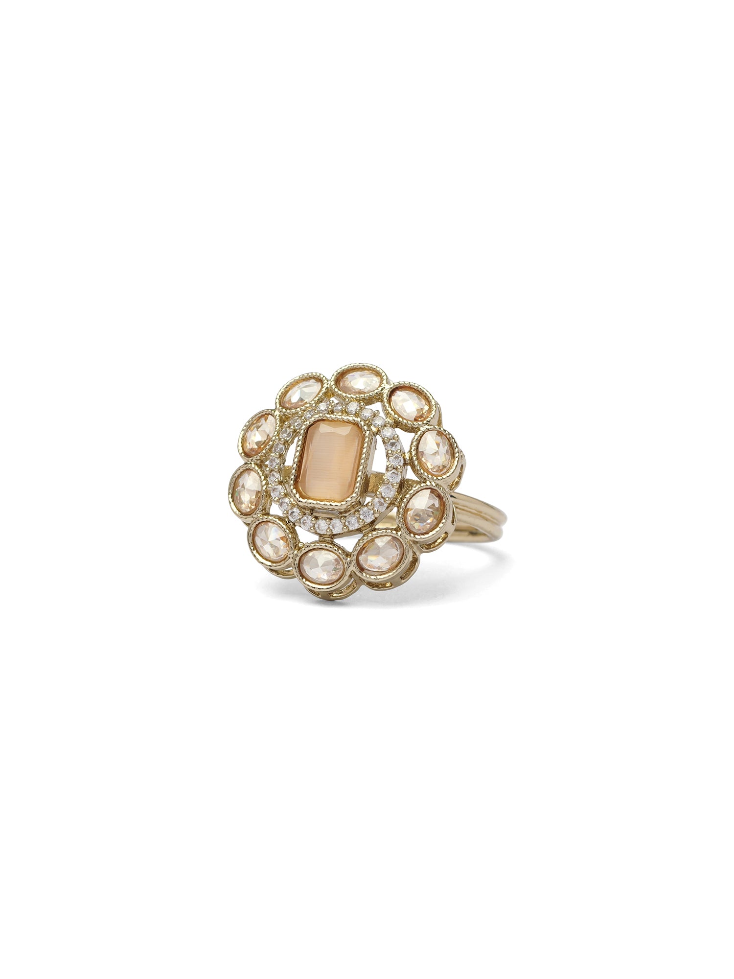 Nyla Ring in Peach and Antique Gold 