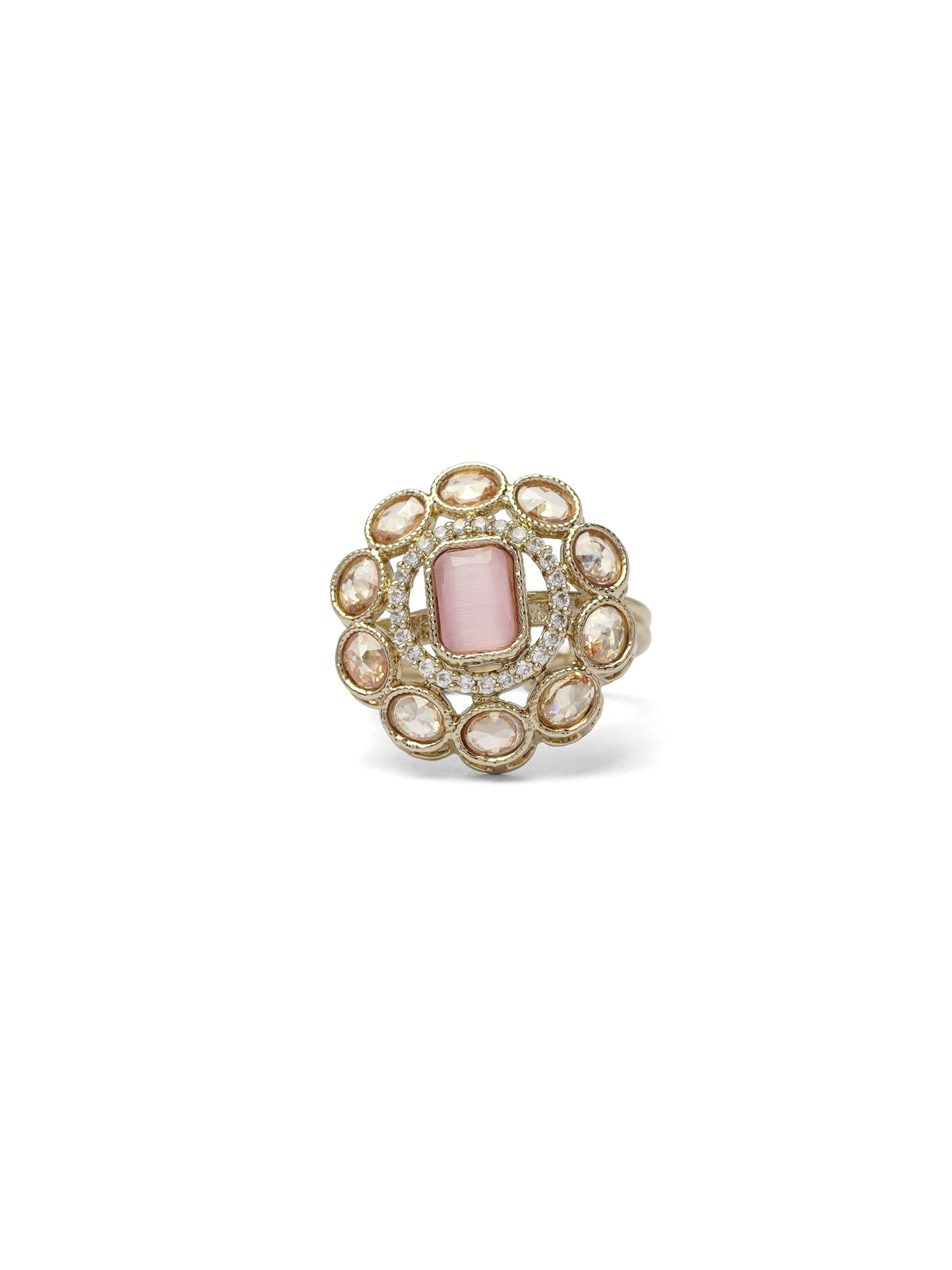 Nyla Ring in Pink and Antique Gold