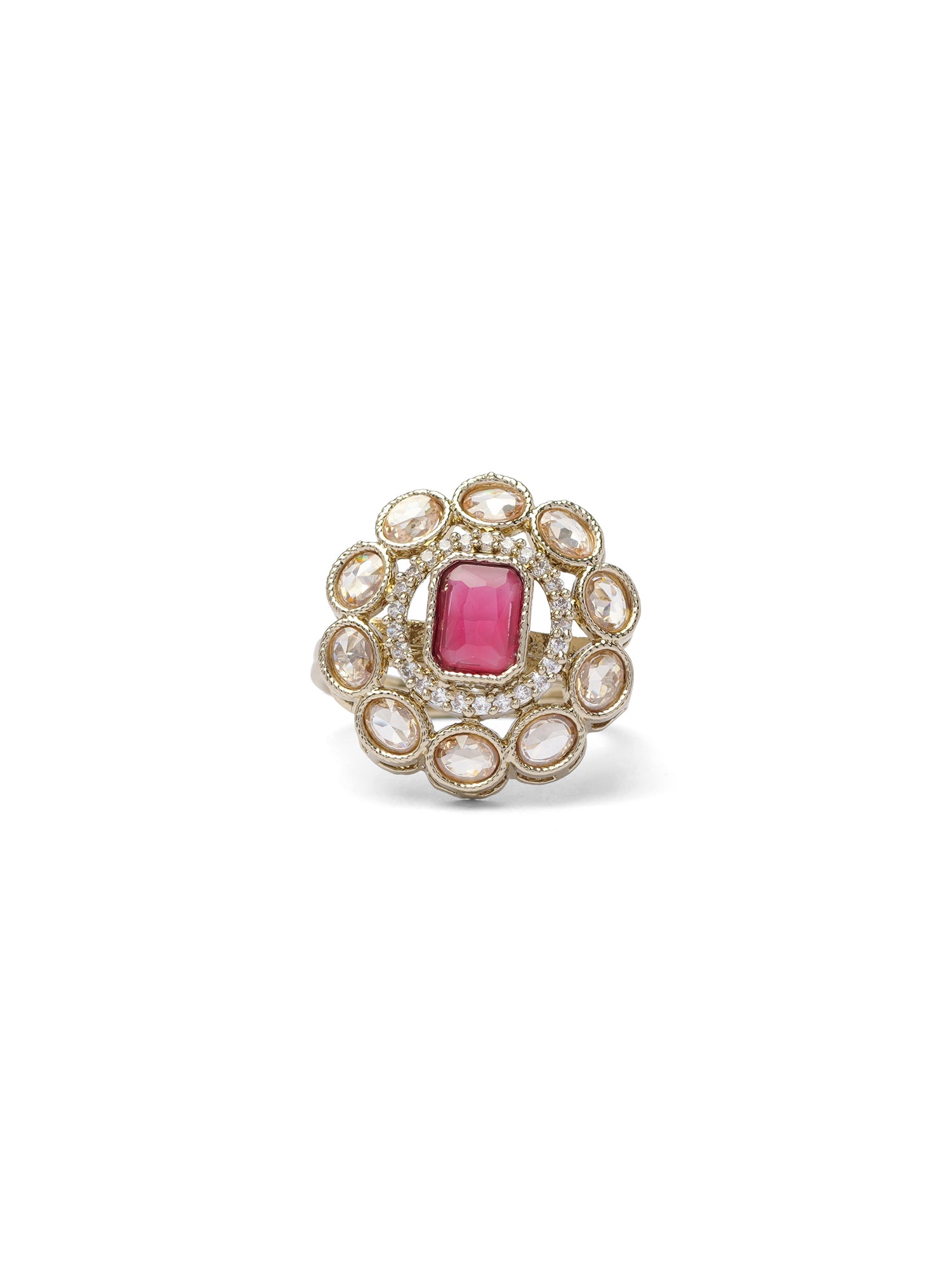 Nyla Ring in Ruby and Antique Gold