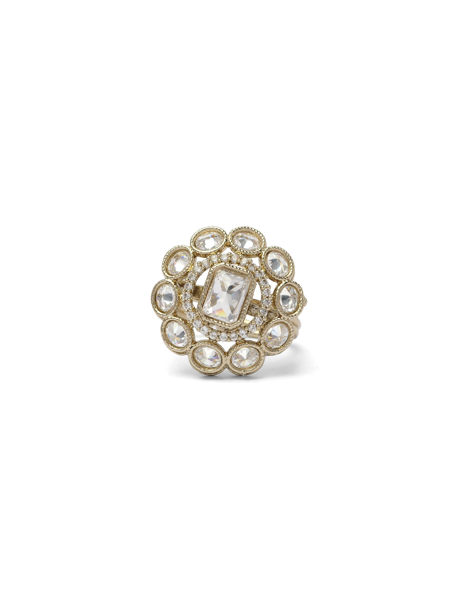 Nyla Ring in White and Antique Gold