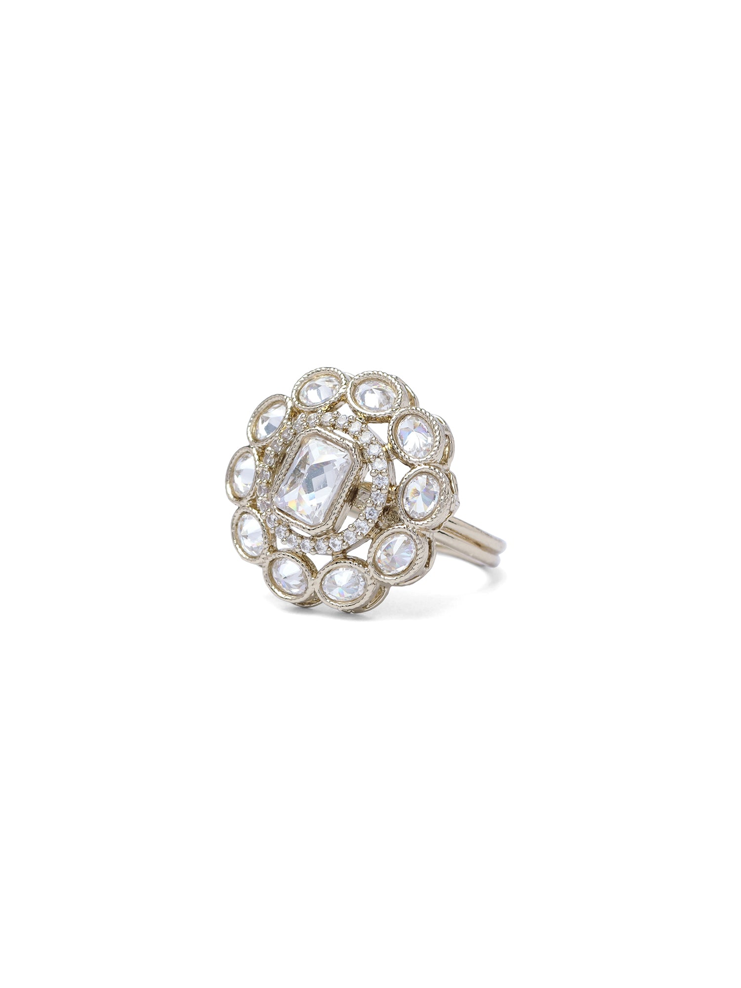 Nyla Ring in White and Antique Gold