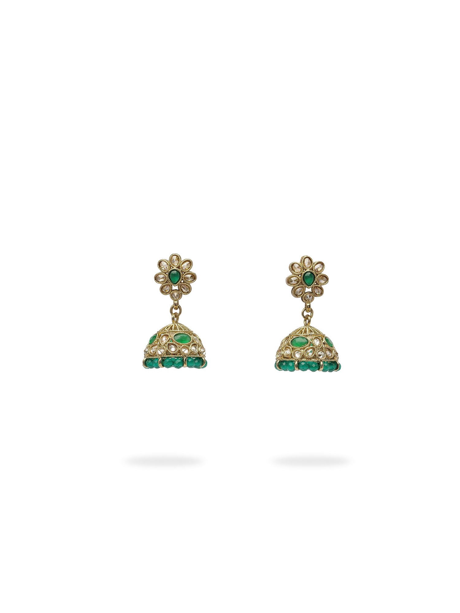 Nyra Jhumka Earrings in Green
