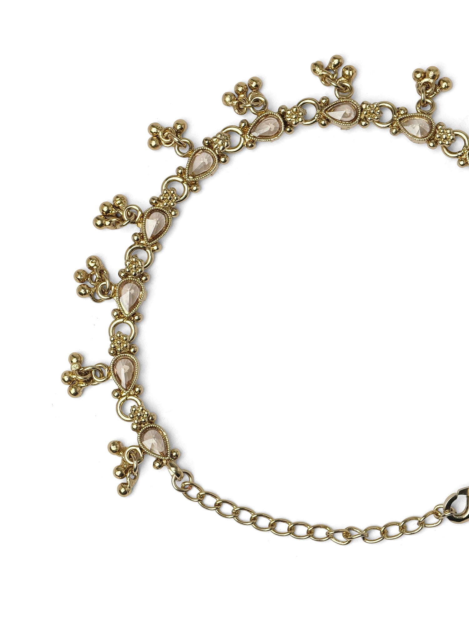 Nysha Pearl Anklet in Antique Gold