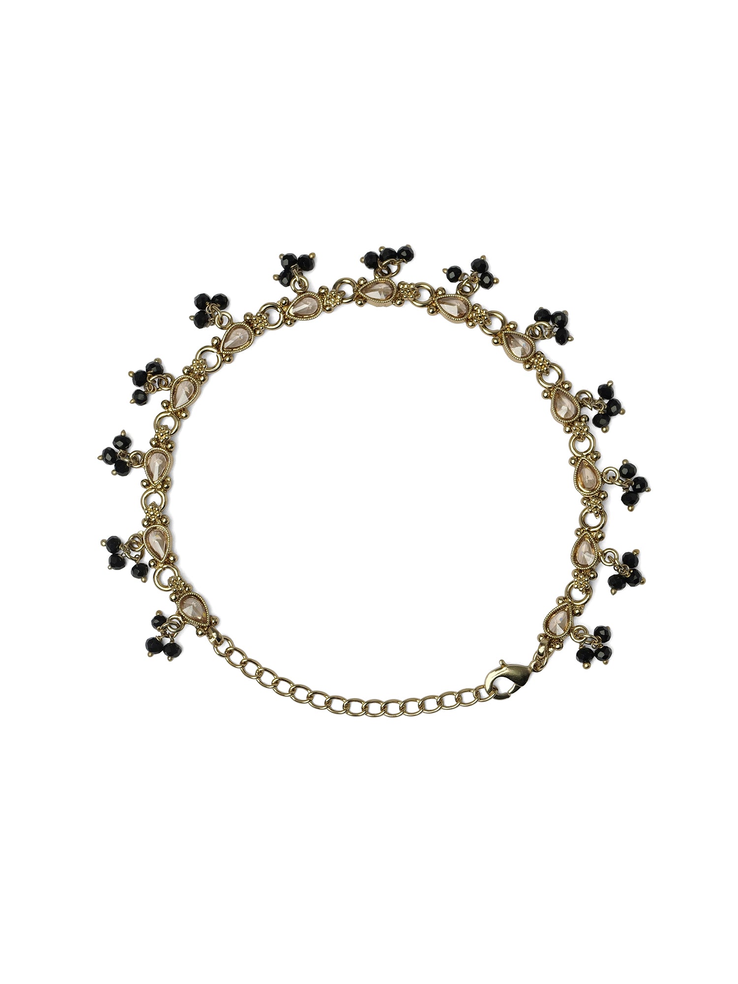 Nysha Pearl Anklet in Black