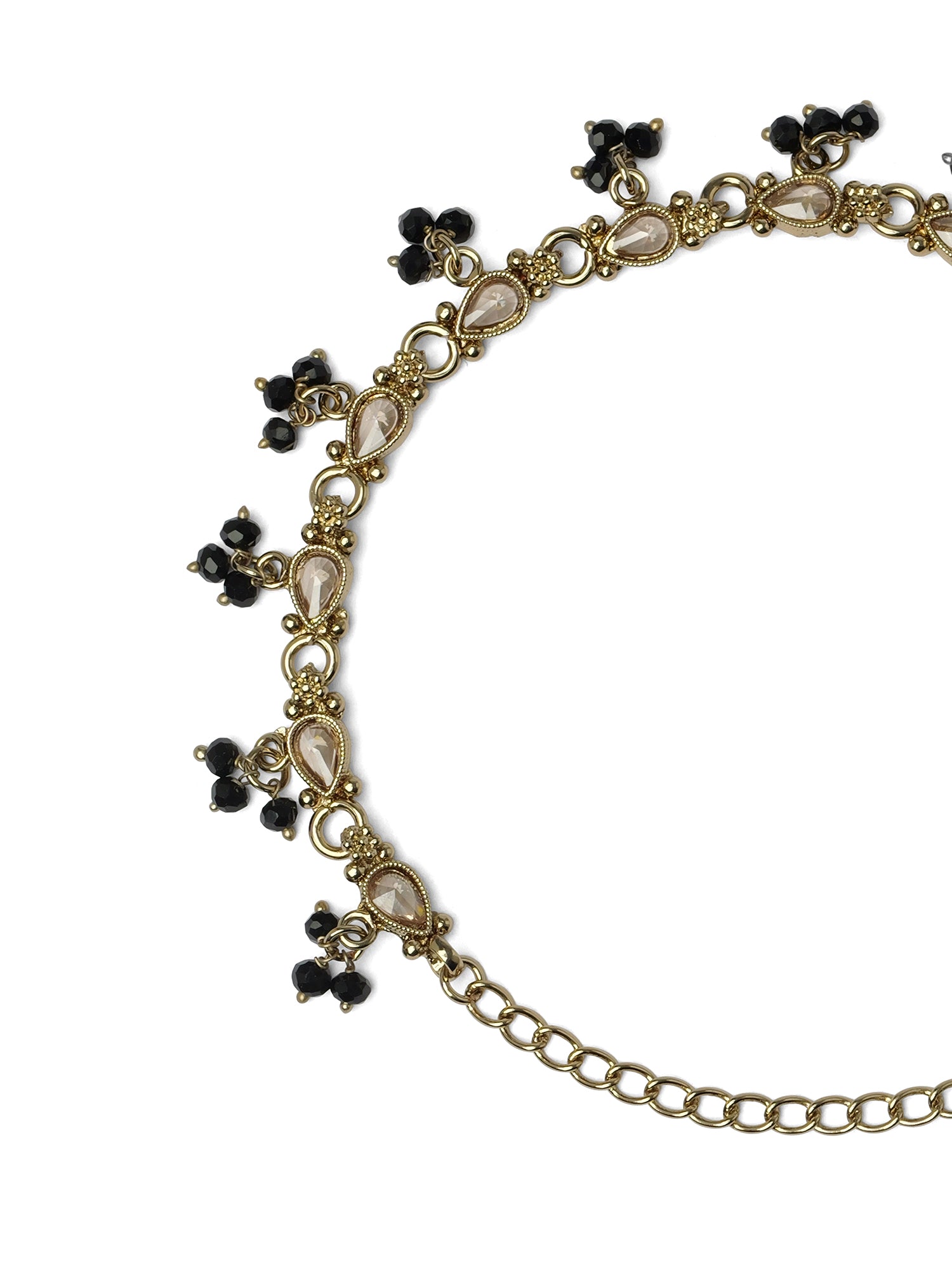 Nysha Pearl Anklet in Black