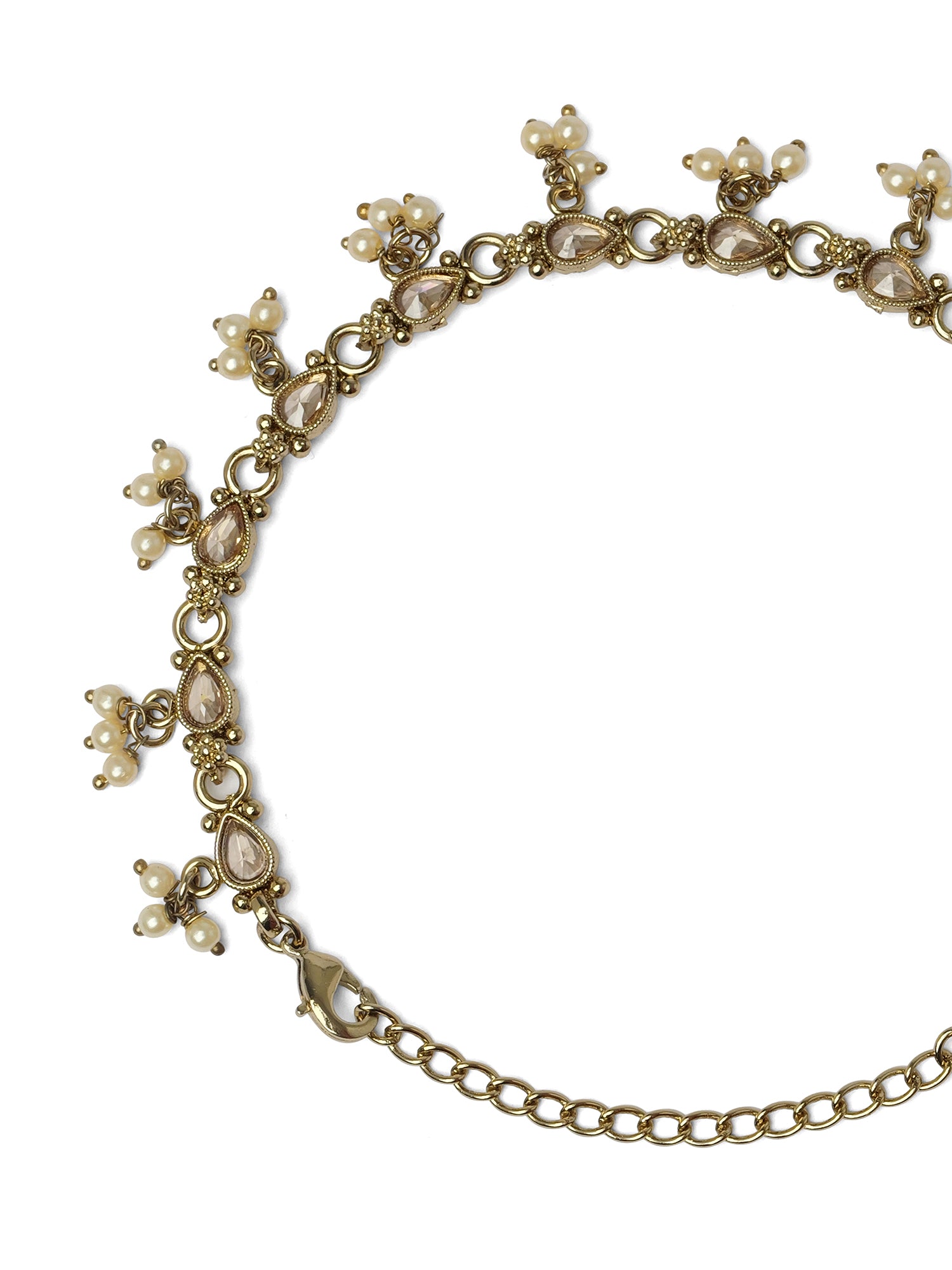 Nysha Pearl Anklet in Champagne