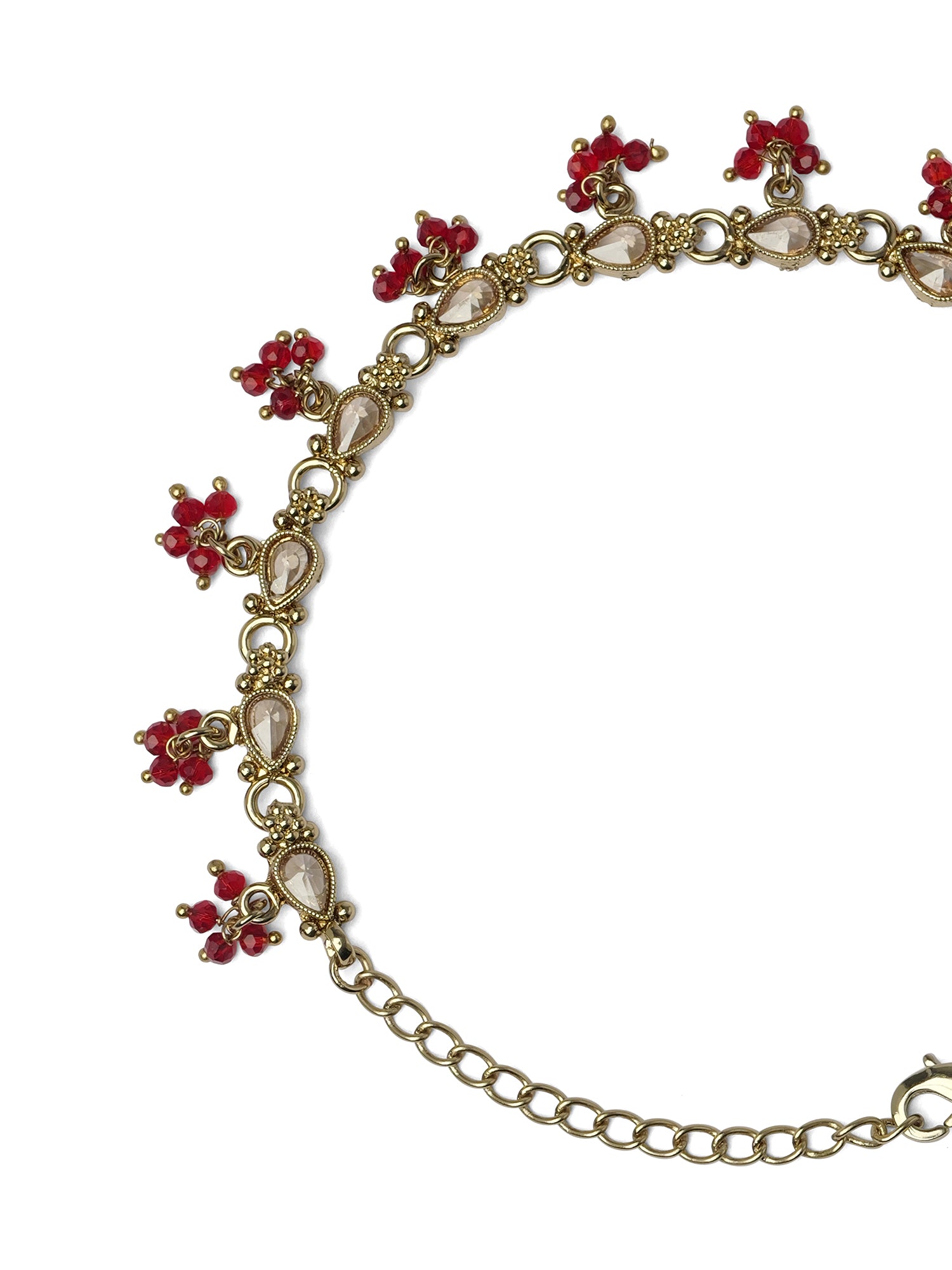 Nysha Pearl Anklet in Maroon