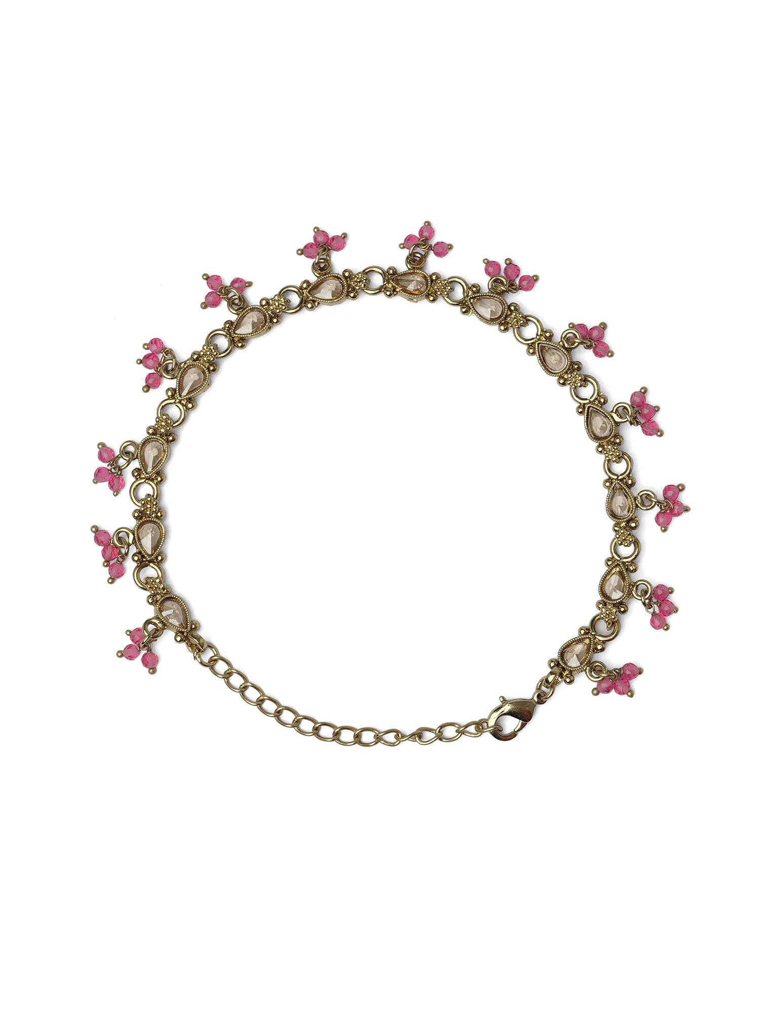 Nysha Pearl Anklet in Pink