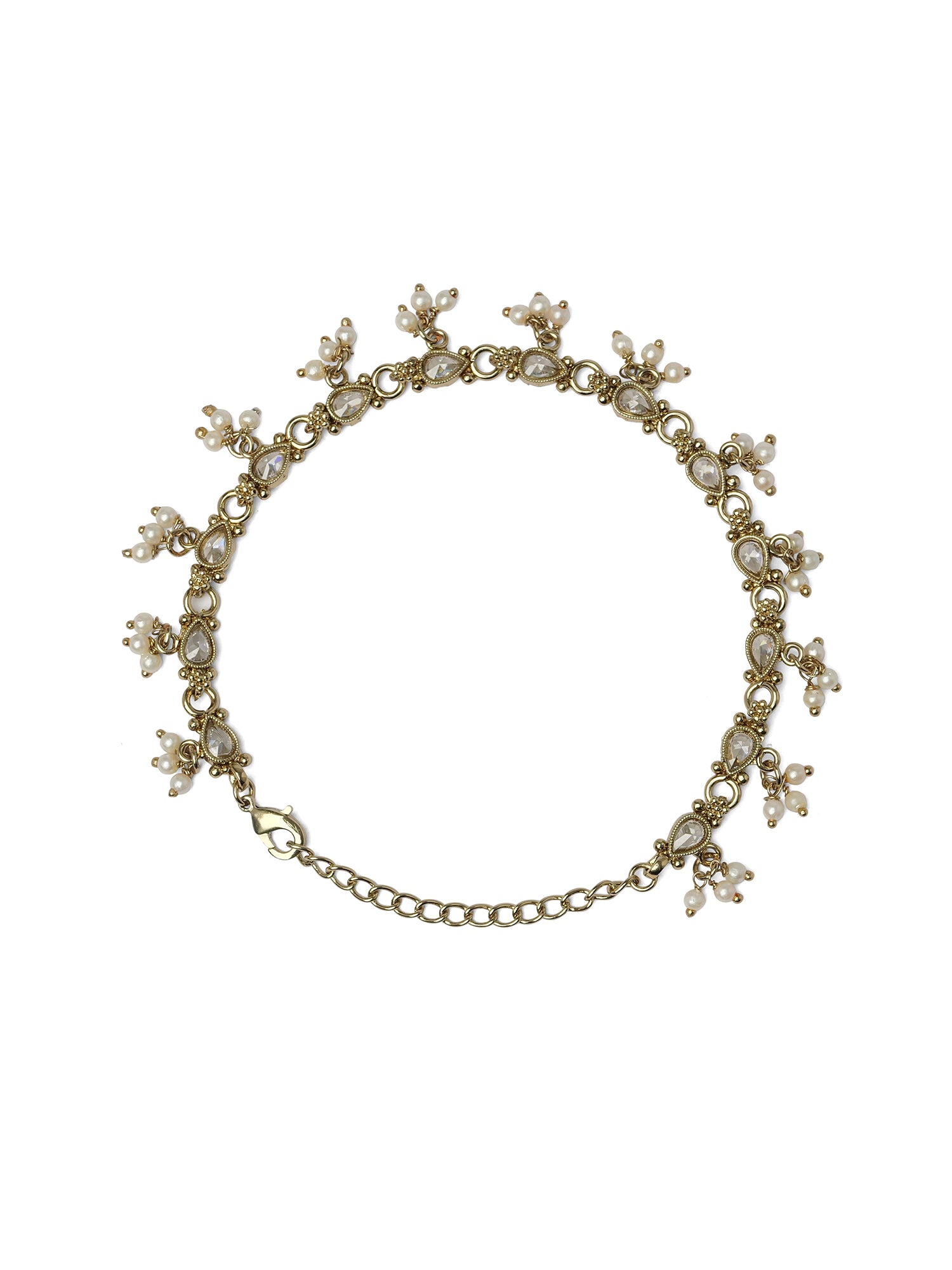 Nysha Pearl Anklet in White