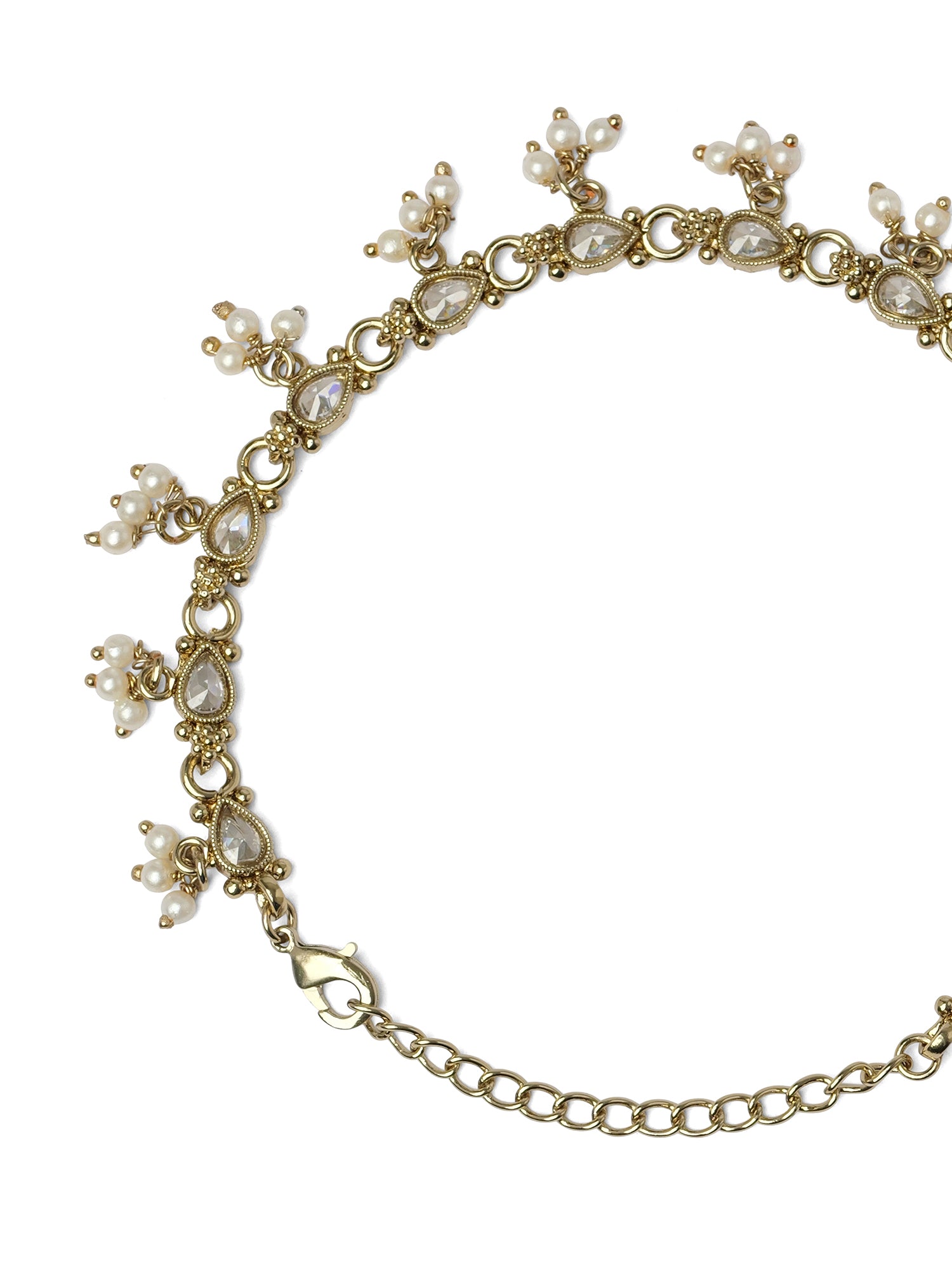 Nysha Pearl Anklet in White