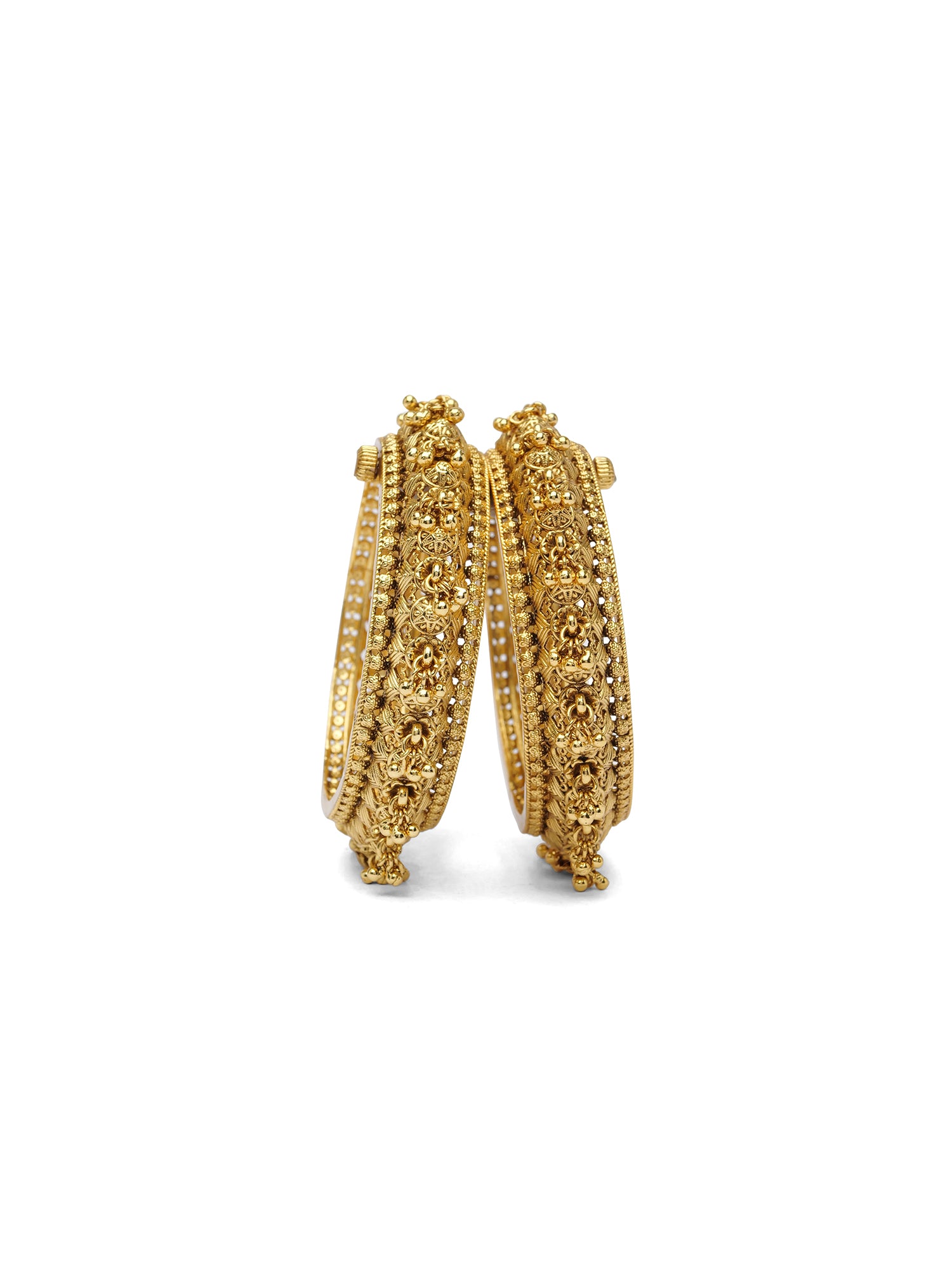 Pallavi Classic Kada Bangles in Gold Oxidised