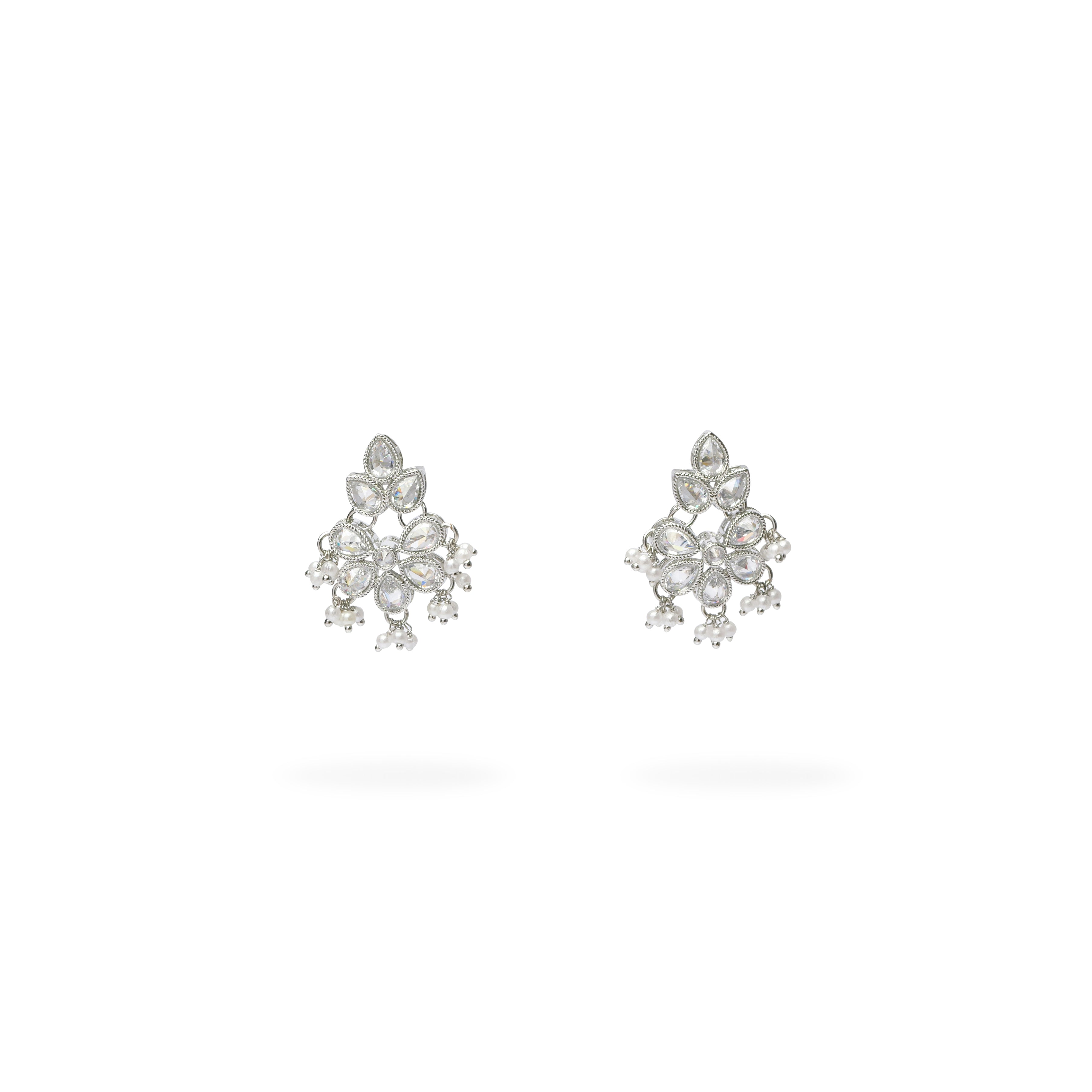 Pari Small Earrings in Rhodium