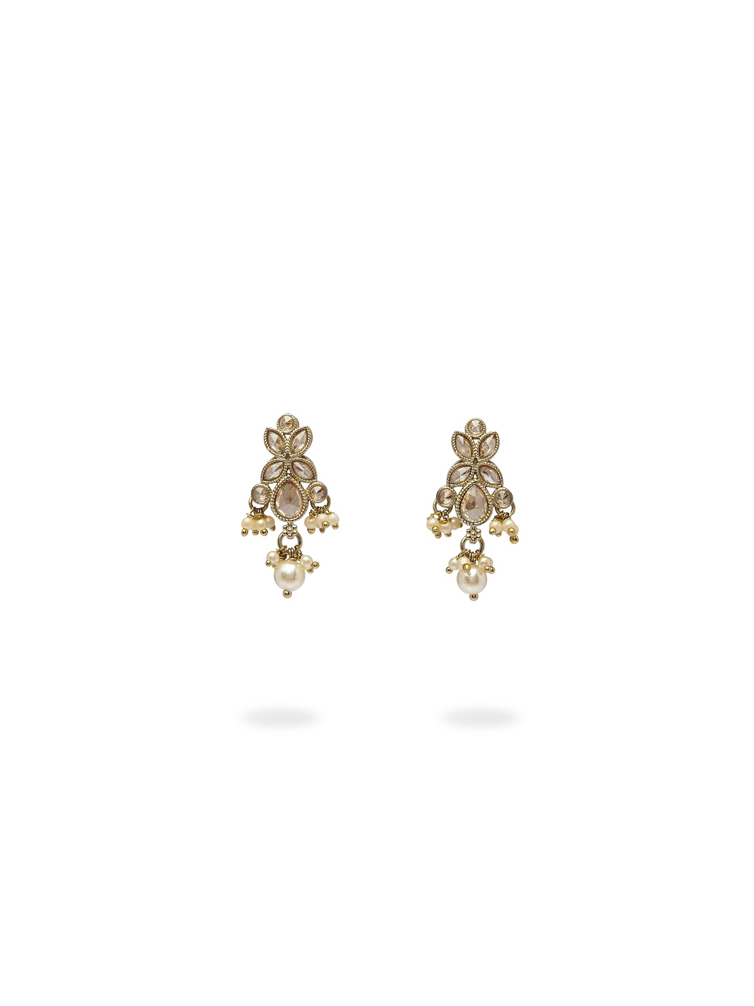Parina Earrings in Champagne and Antique Gold