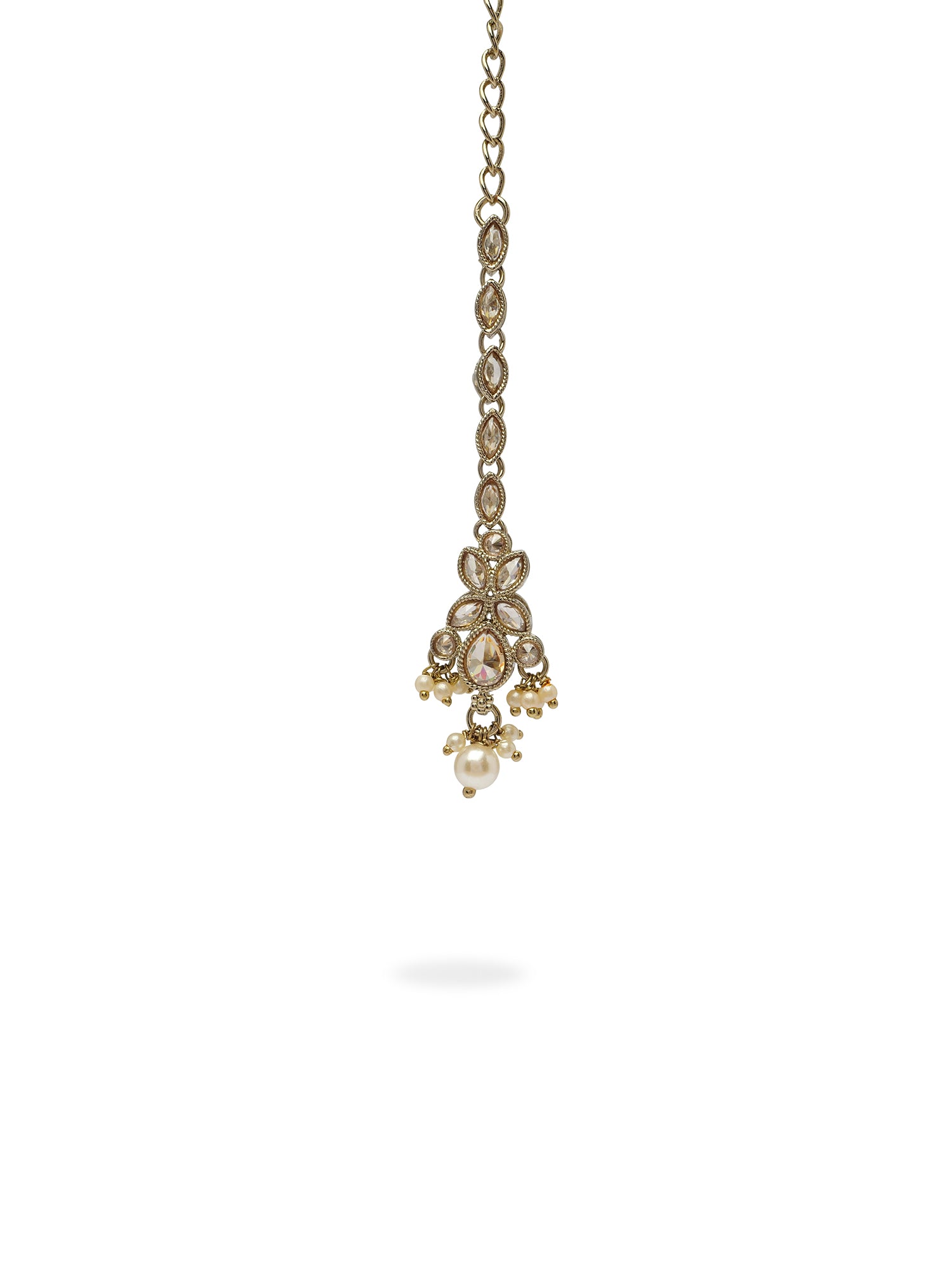 Parina Maang Tikka in Champagne and Antique Gold