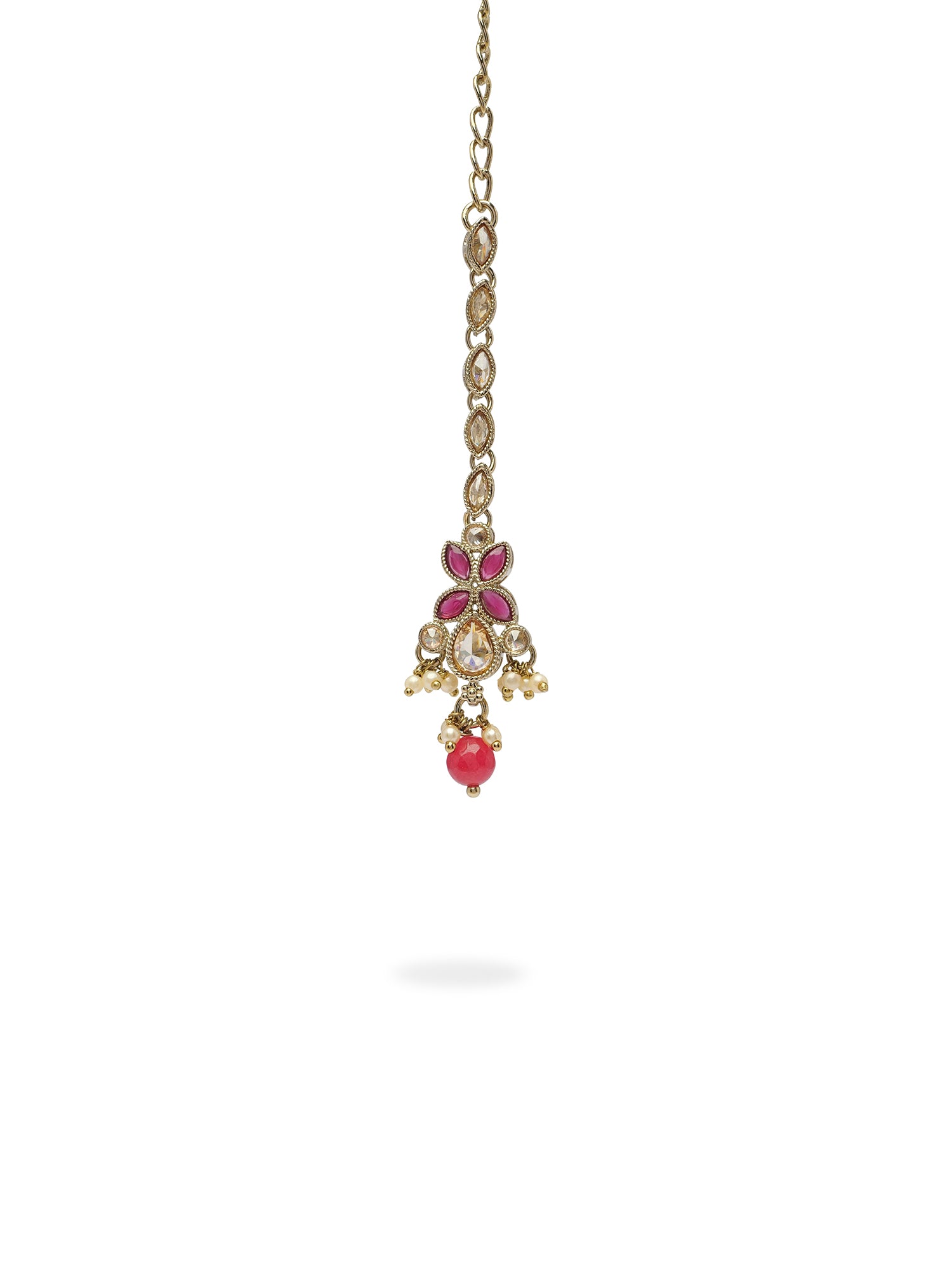 Parina Maang Tikka in Ruby and Antique Gold