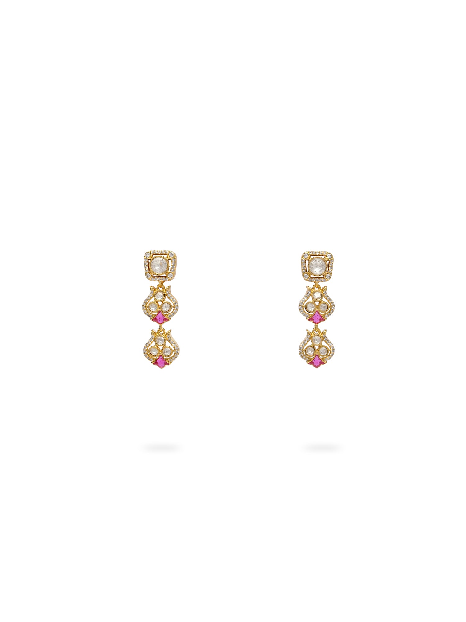 Parisa Kundan Necklace Set in Ruby