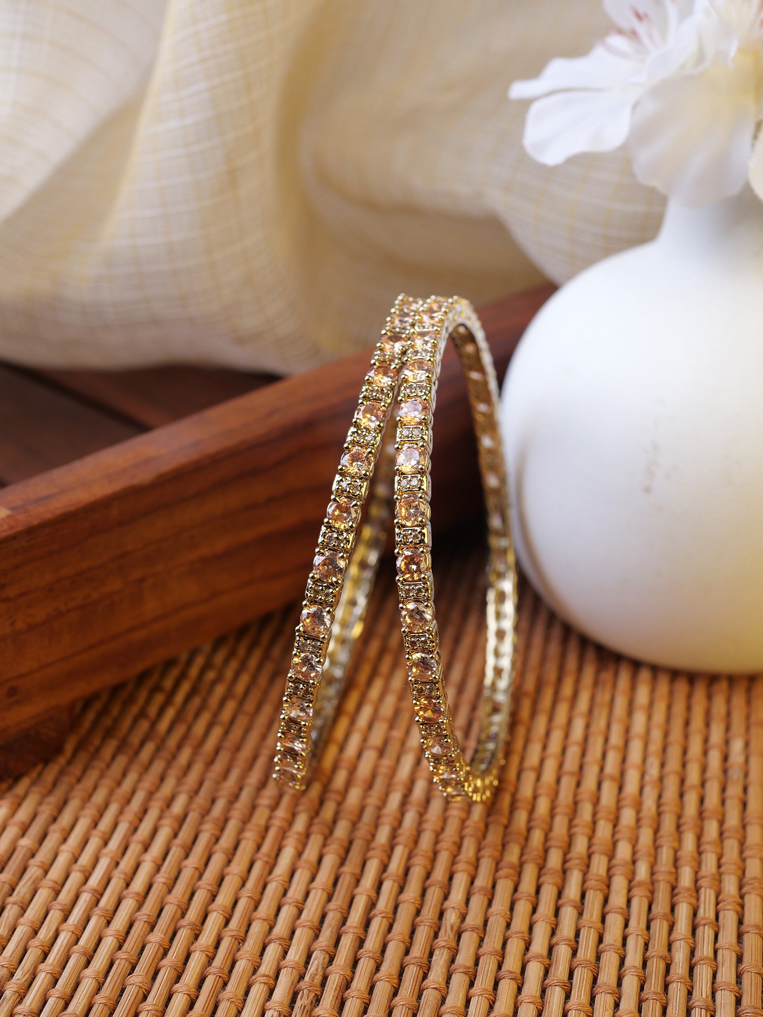 Parizah Kada Bangles in Champagne