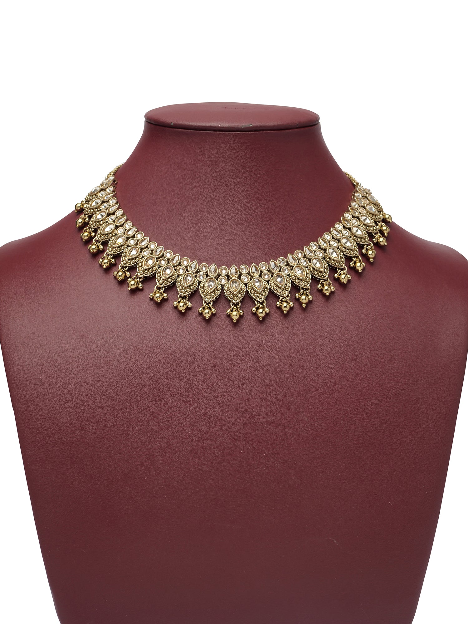 Parveen Necklace Set in Antique Gold