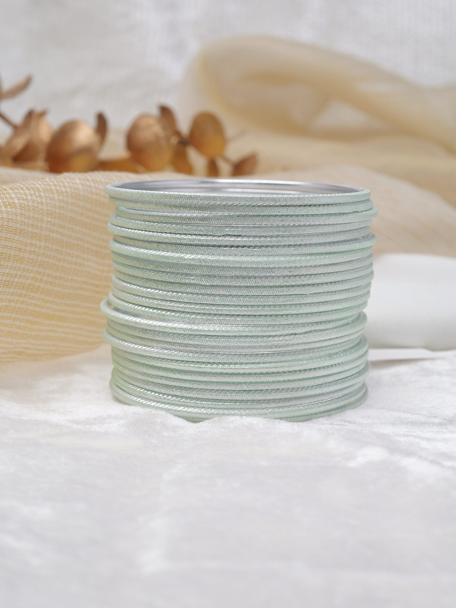 Pastel Mint Shimmer Bangles