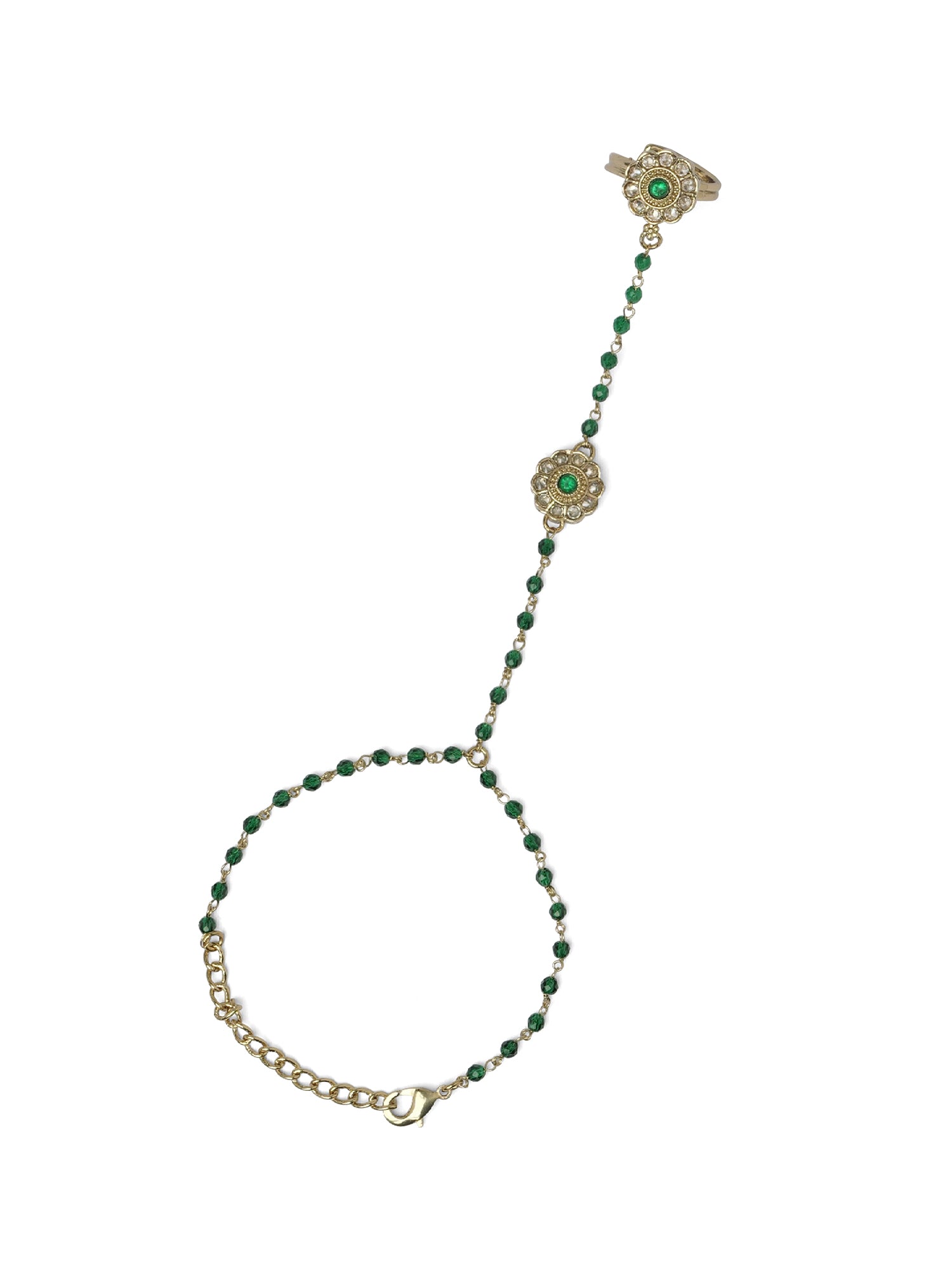 Phool Hand Chain in Green