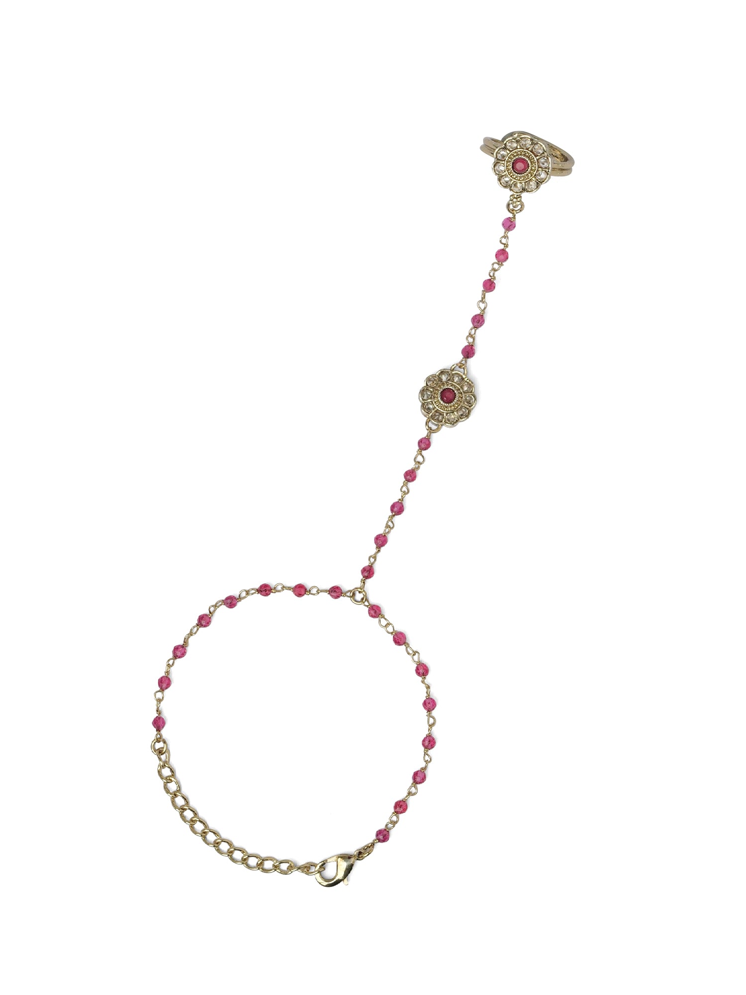 Phool Hand Chain in Hot Pink