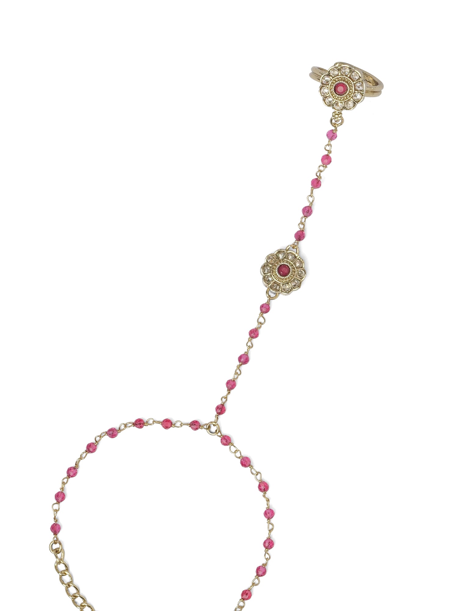 Phool Hand Chain in Hot Pink