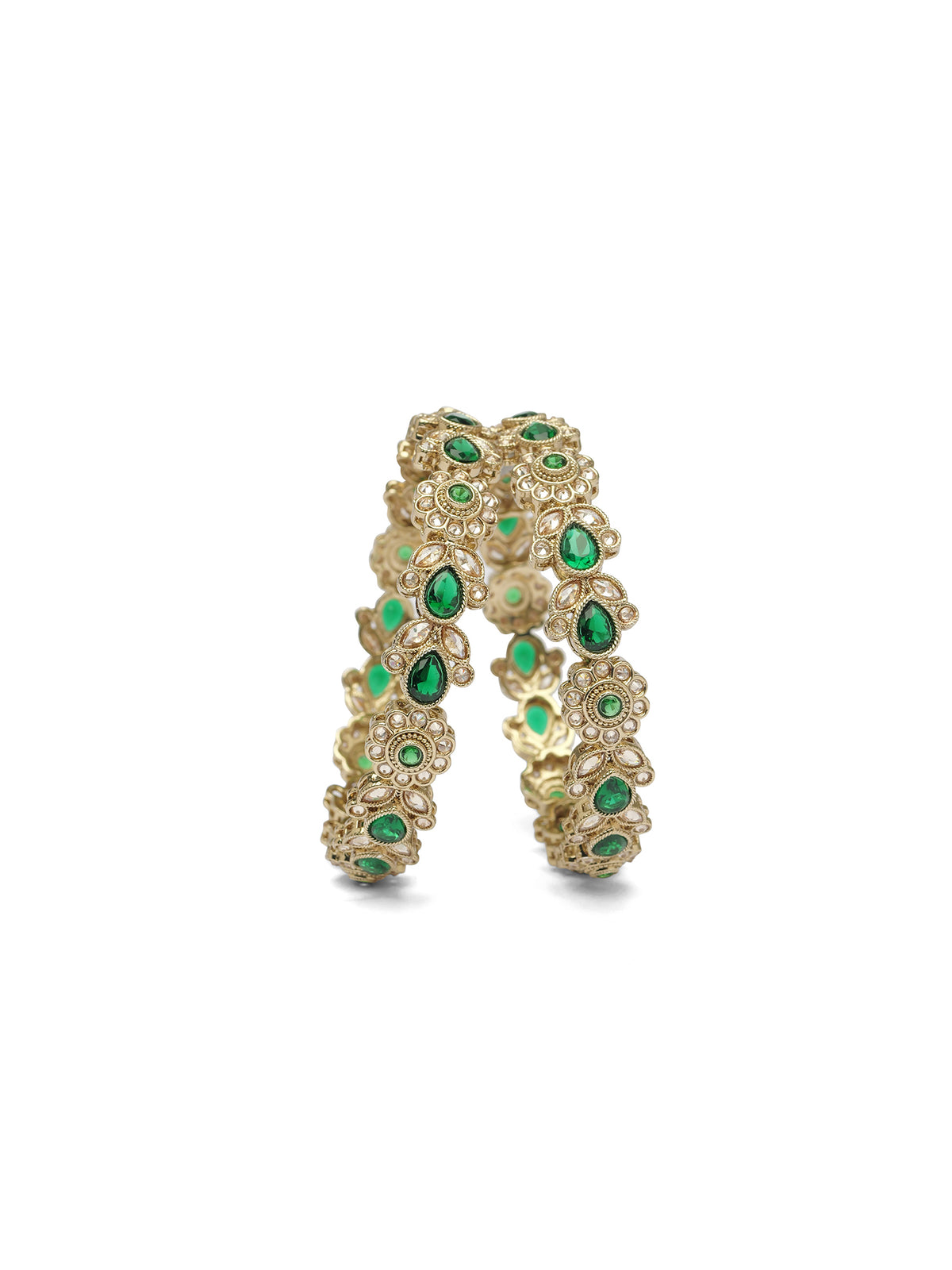 Phool Kada Bangles in Green