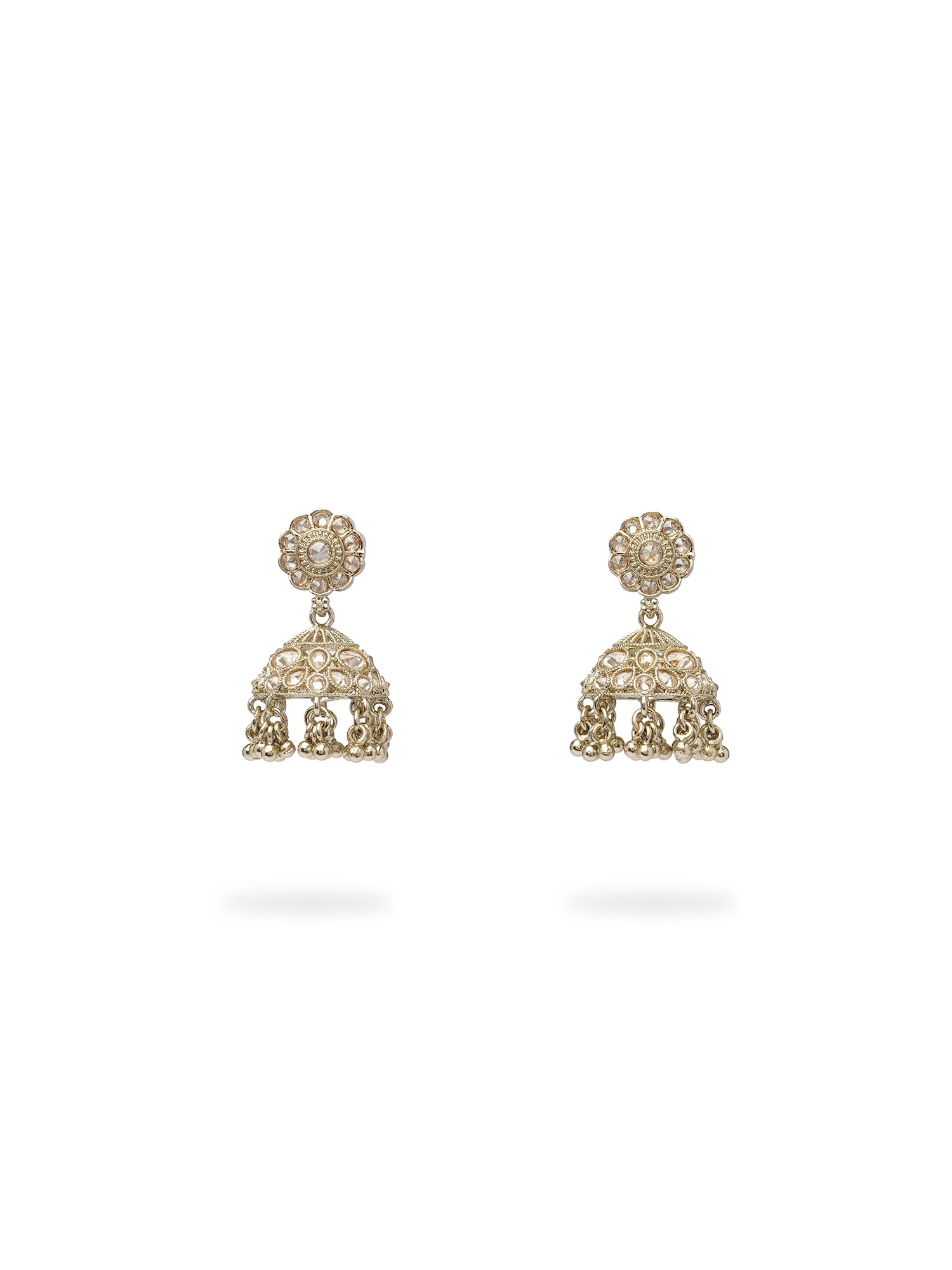 Phool Simple Necklace Set in Antique Gold