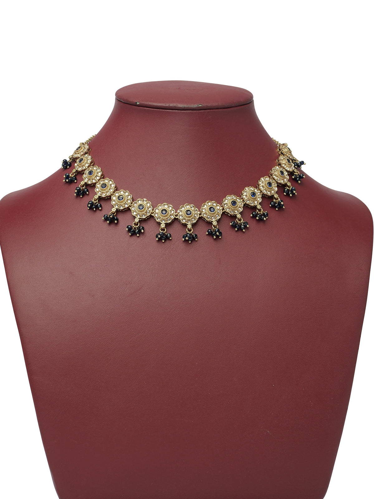 Phool Simple Necklace Set in Blue
