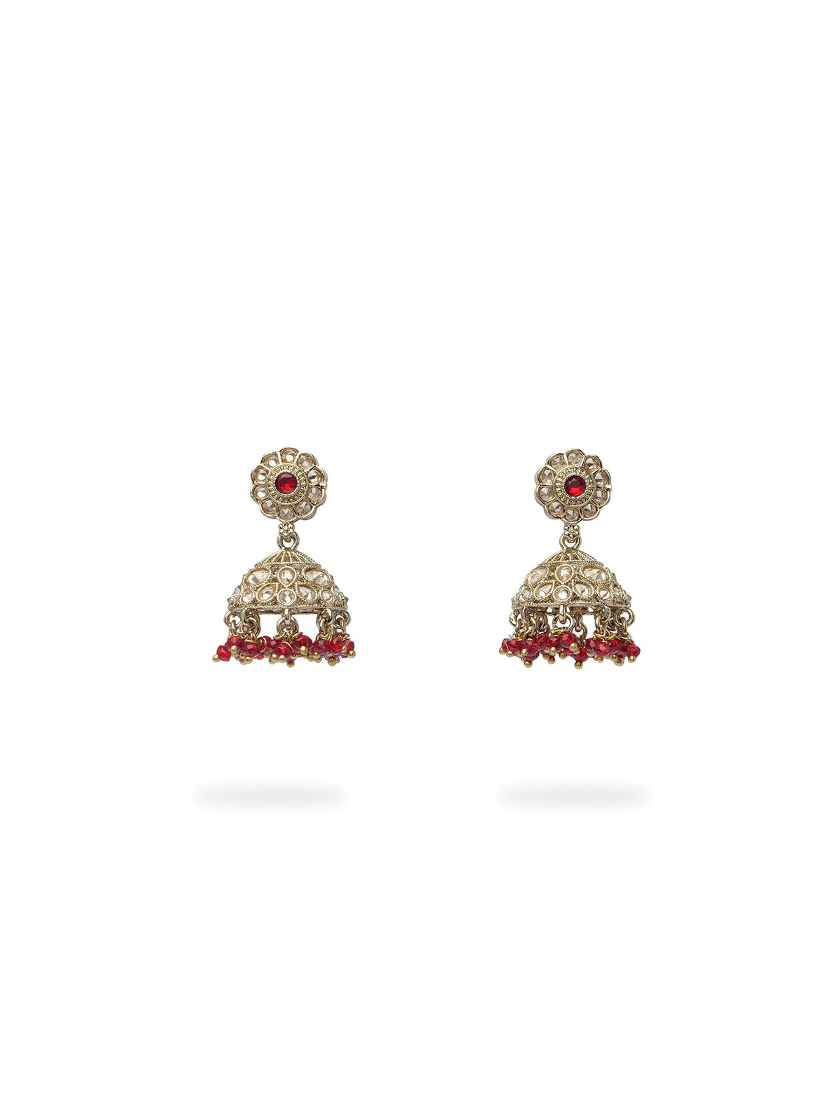 Phool Simple Necklace Set in Maroon