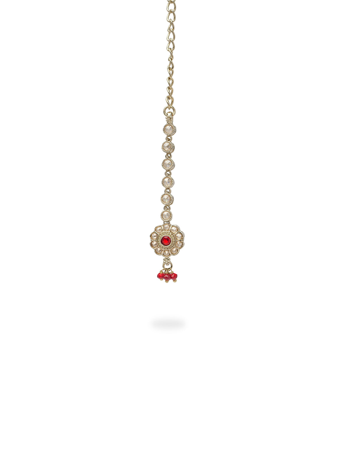 Phool Simple Necklace Set in Maroon
