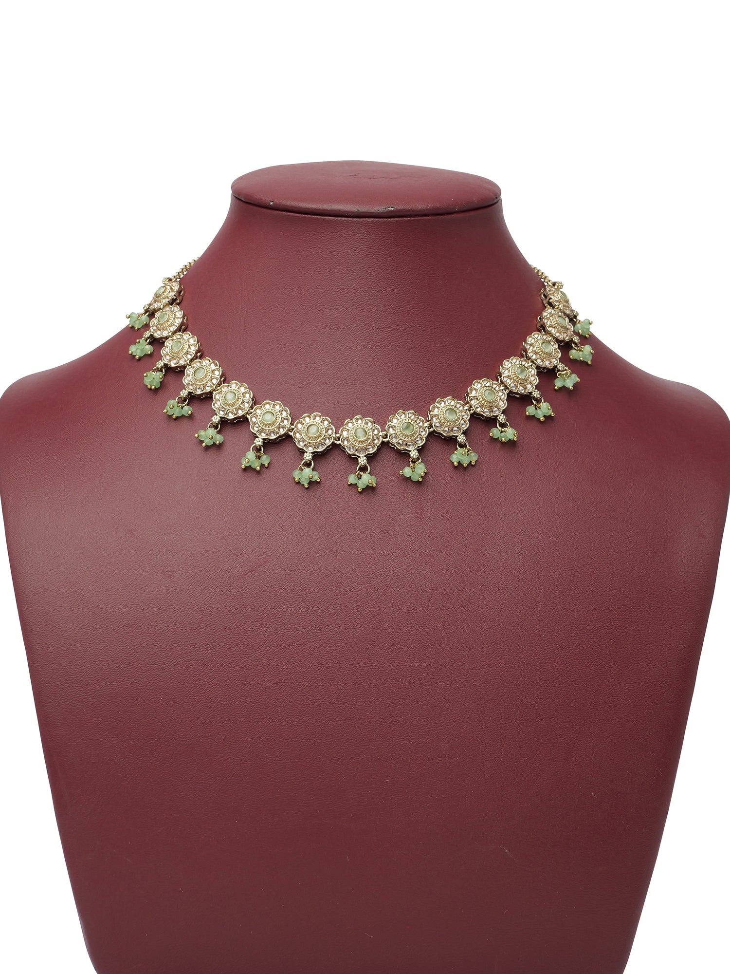 Phool Simple Necklace Set in Mint