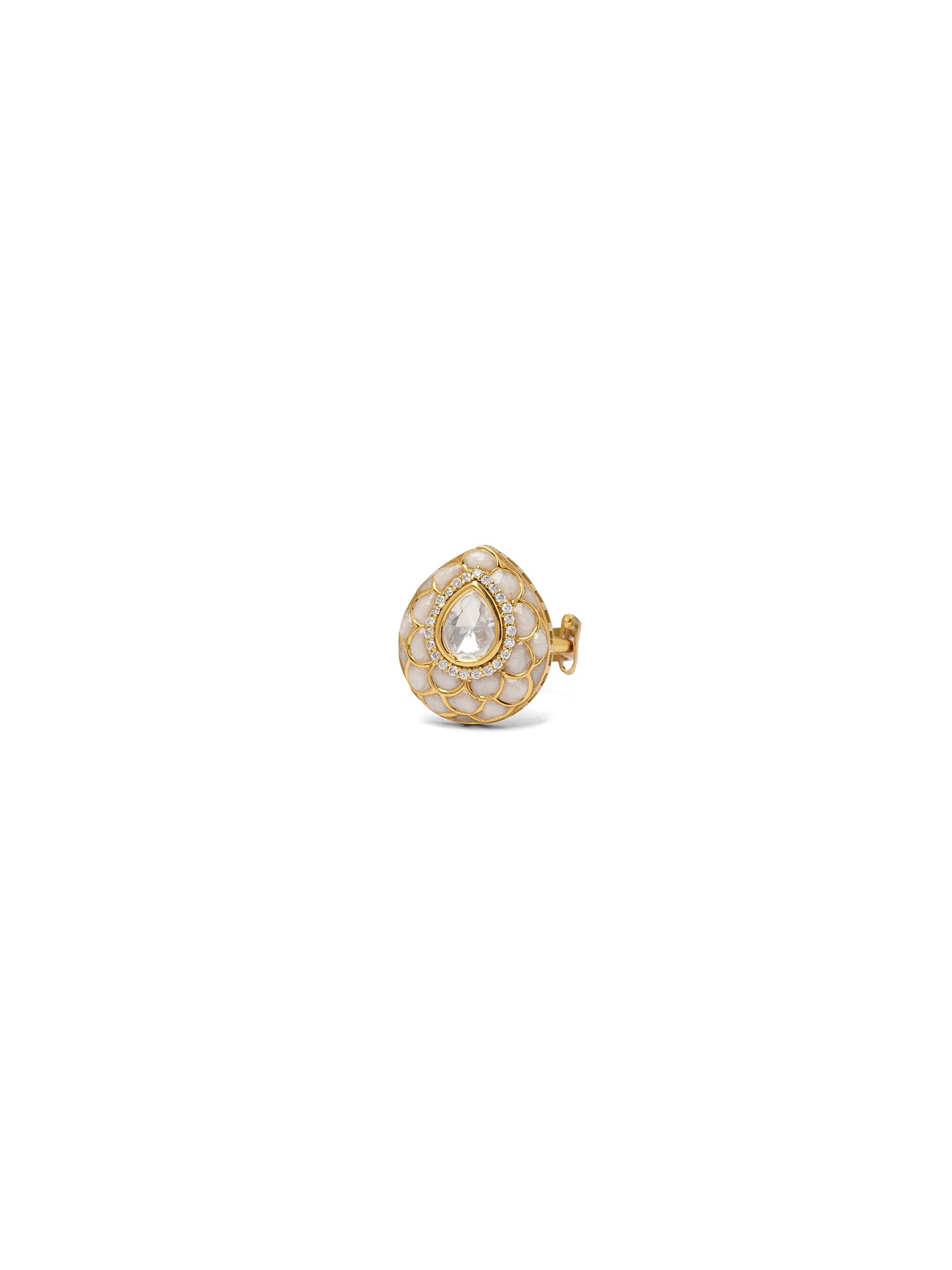 Pranvi Kundan Ring in White